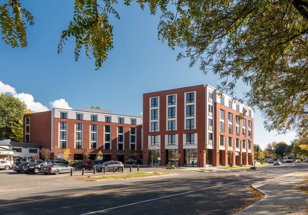 The brick building that's home to Protocol in downtown Amherst