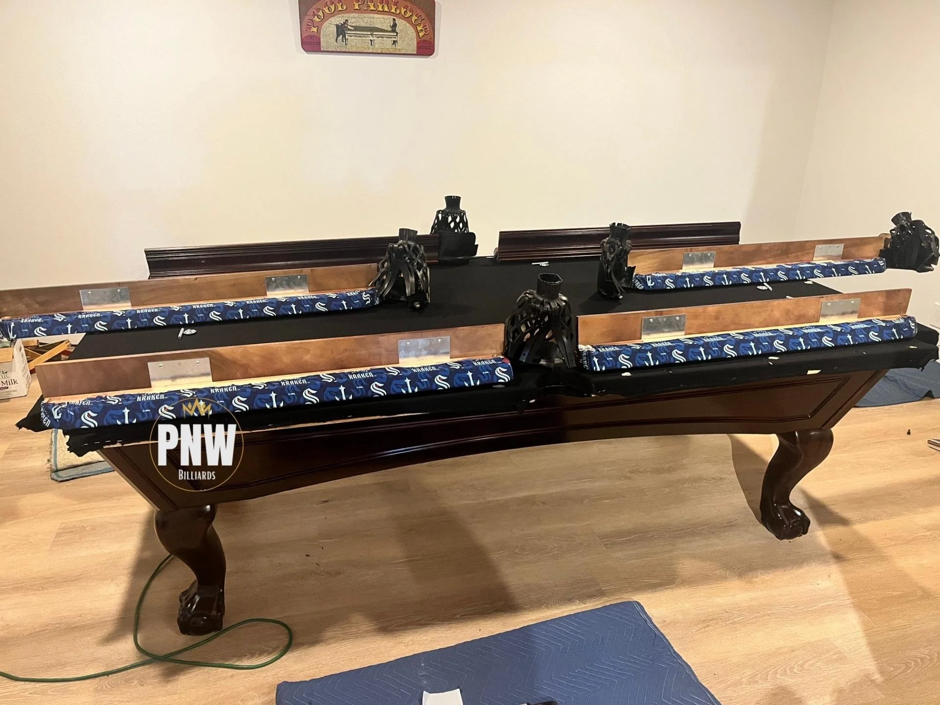 pool table refelt, refelt pool table, pool table repair, billiard pacific northwest, pool table installers, install pool table, billiards near me