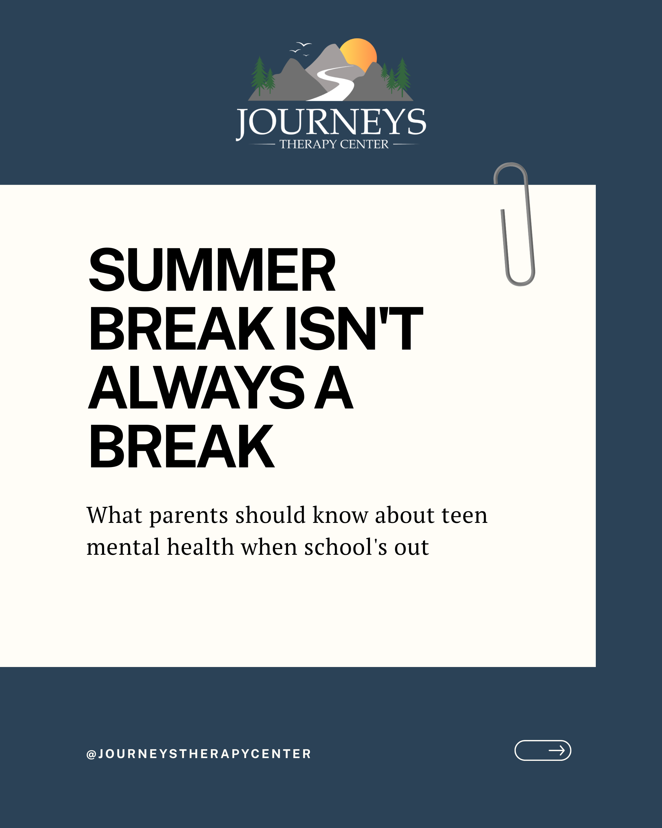 Summer Break Isn't Always a Break: A Parent's Guide to Teen Mental Health When School's Out