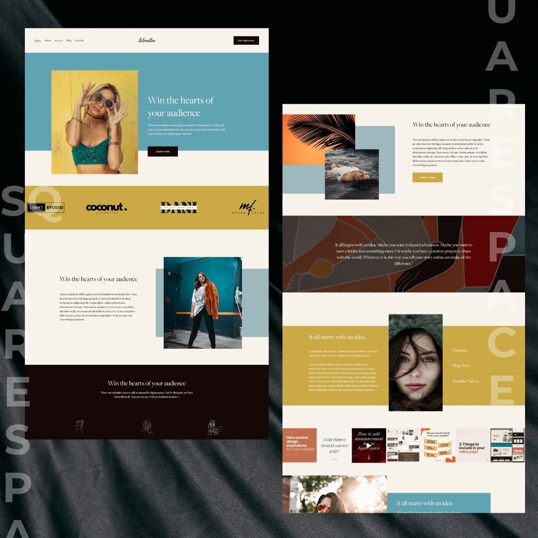 Check out &quot;Silvester&quot;, a classic yet stylish retro-style Squarespace template suitable for various professions including solopreneurs, influencers, artists, authors, photographers and more.

View Demo: https://sstemplatestudio.com/silvester