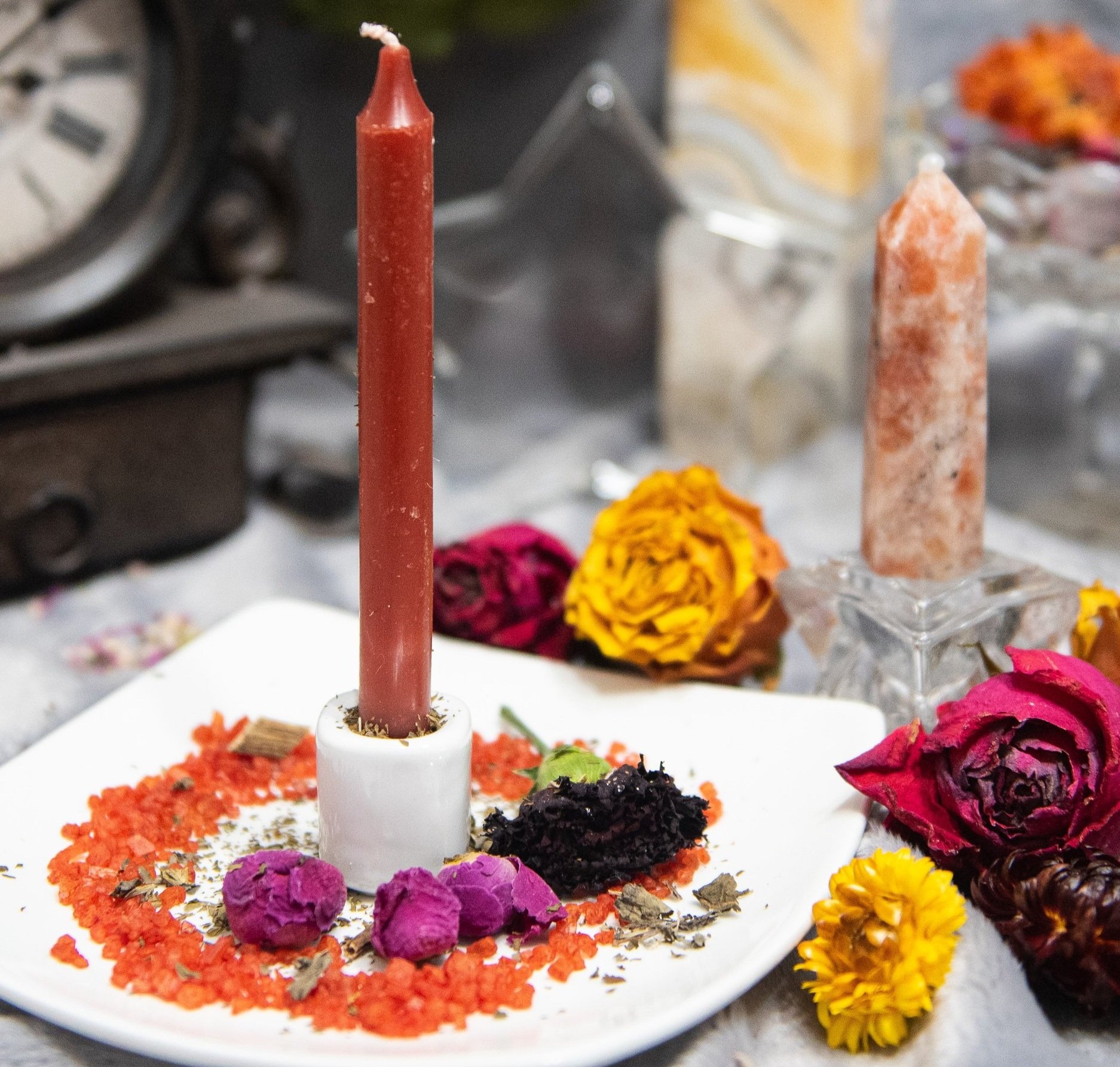 Compassion Sunstone crystal Affirmation Kit Herbs Candles Spells Crystal