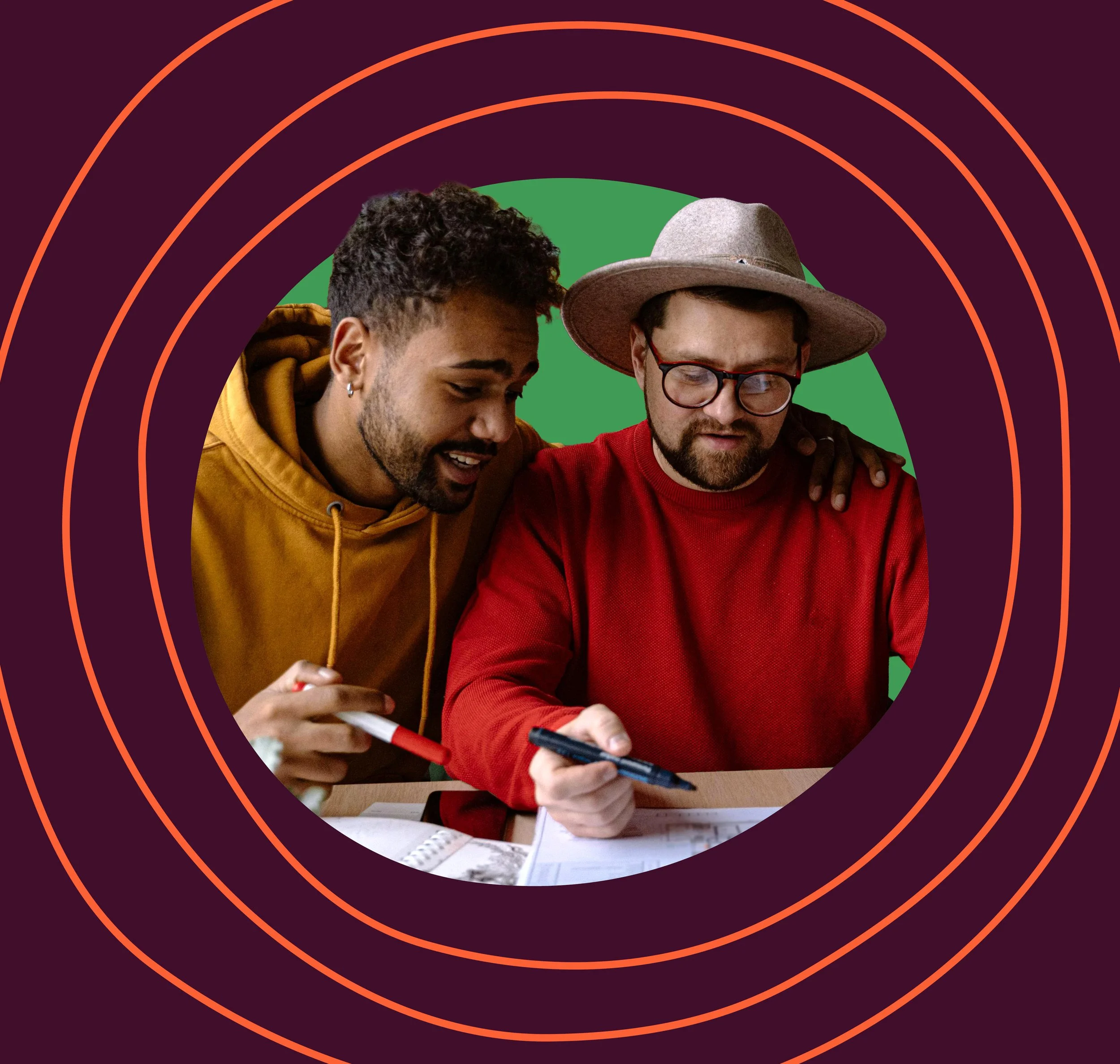 Team working through communications strategy notes and content planning.