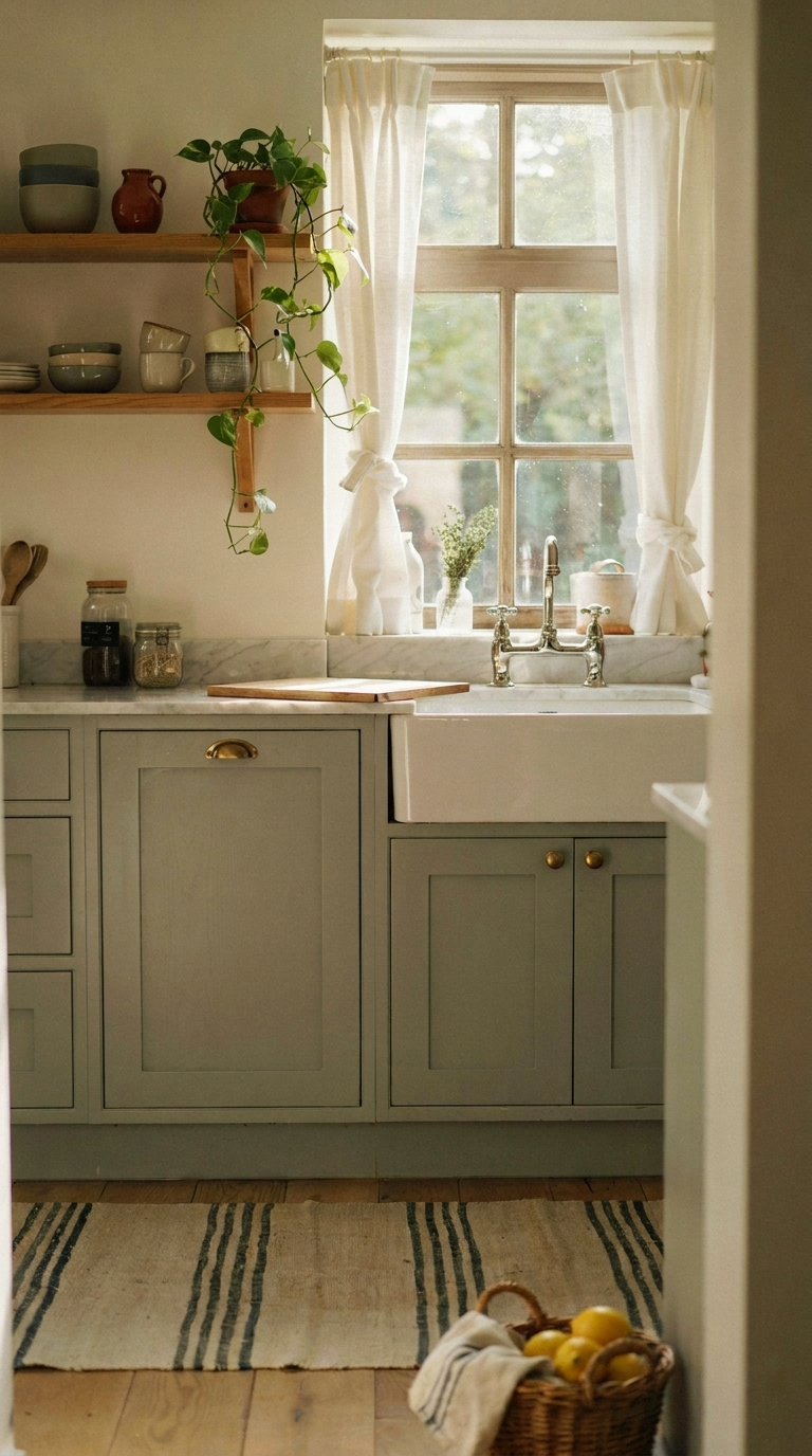 22 Green Cottage Kitchen Ideas and Cabinet Paint Colors
