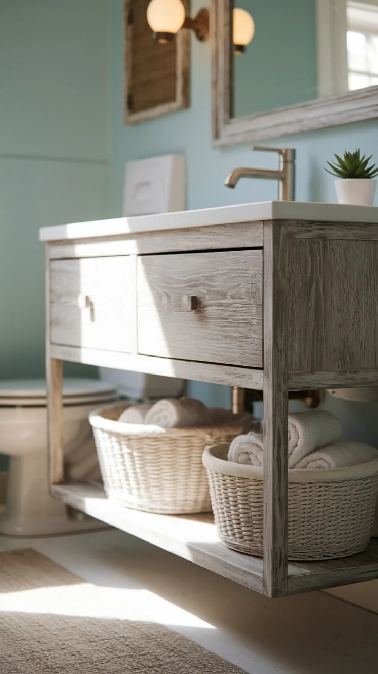 12 Small Beach Cottage Bathroom Storage Ideas That Maximize Space ...