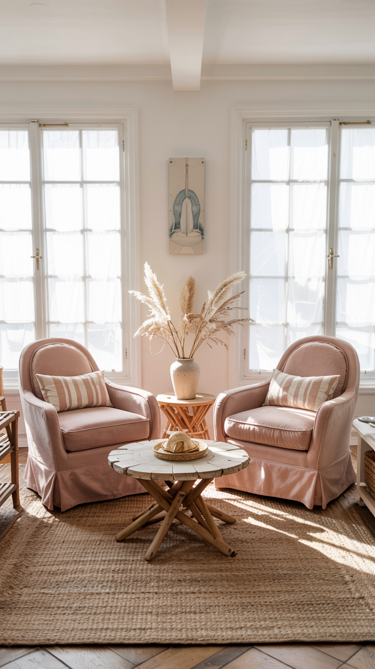Pink Coastal Living Room Ideas: 12 Designer-Approved Ways to Get the ...
