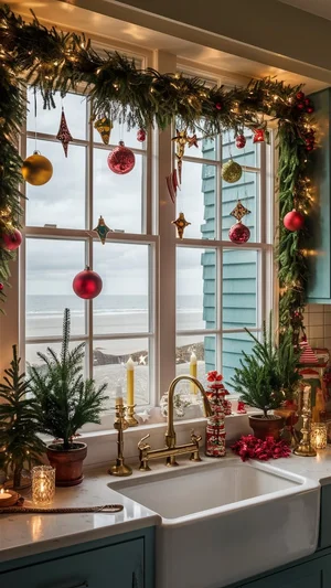 Stunning Coastal Cottage Kitchens Decked Out for Christmas — Celeste's ...