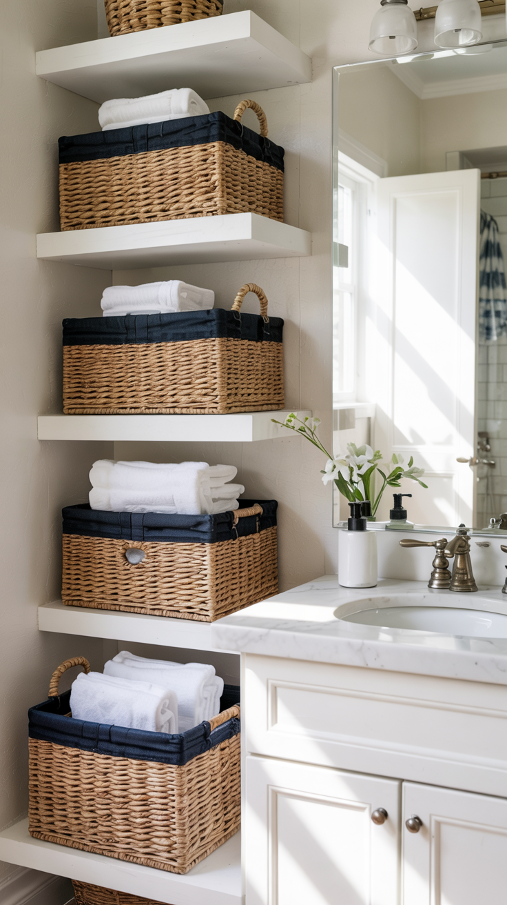 12 Small Beach Cottage Bathroom Storage Ideas That Maximize Space ...