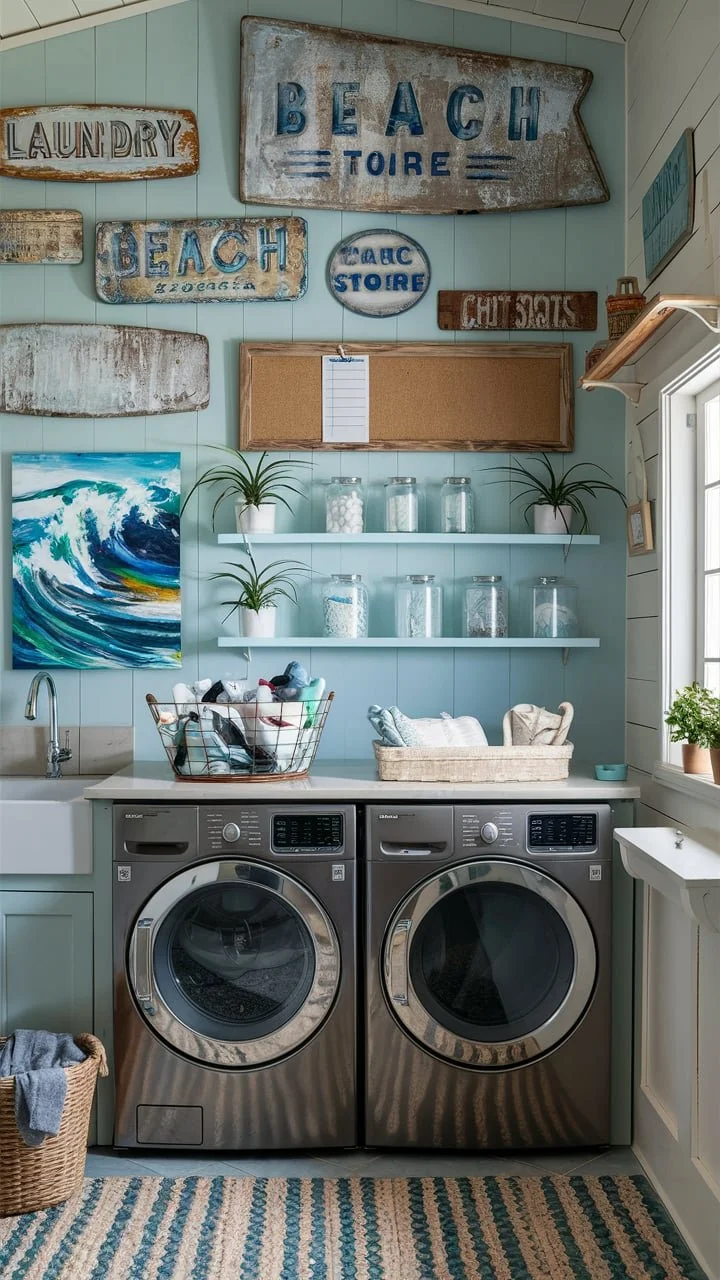 15 Coastal Chic Laundry Room Ideas — Celeste's Coastal Cottage