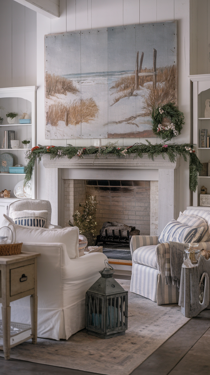 15 Christmas Mantel Decor Ideas for Charming Coastal Cottages — Celeste ...