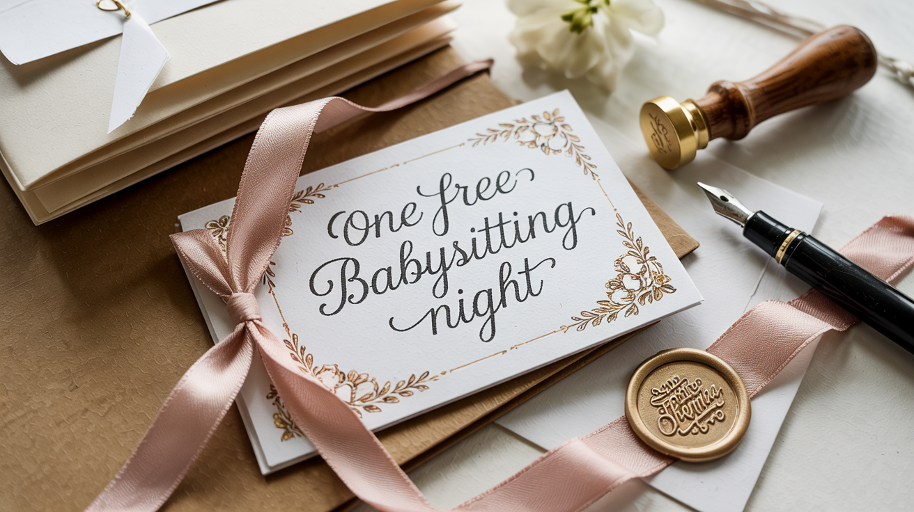 DIY gift coupons for babysitting and services as inexpensive meaningful gift ideas for loved ones