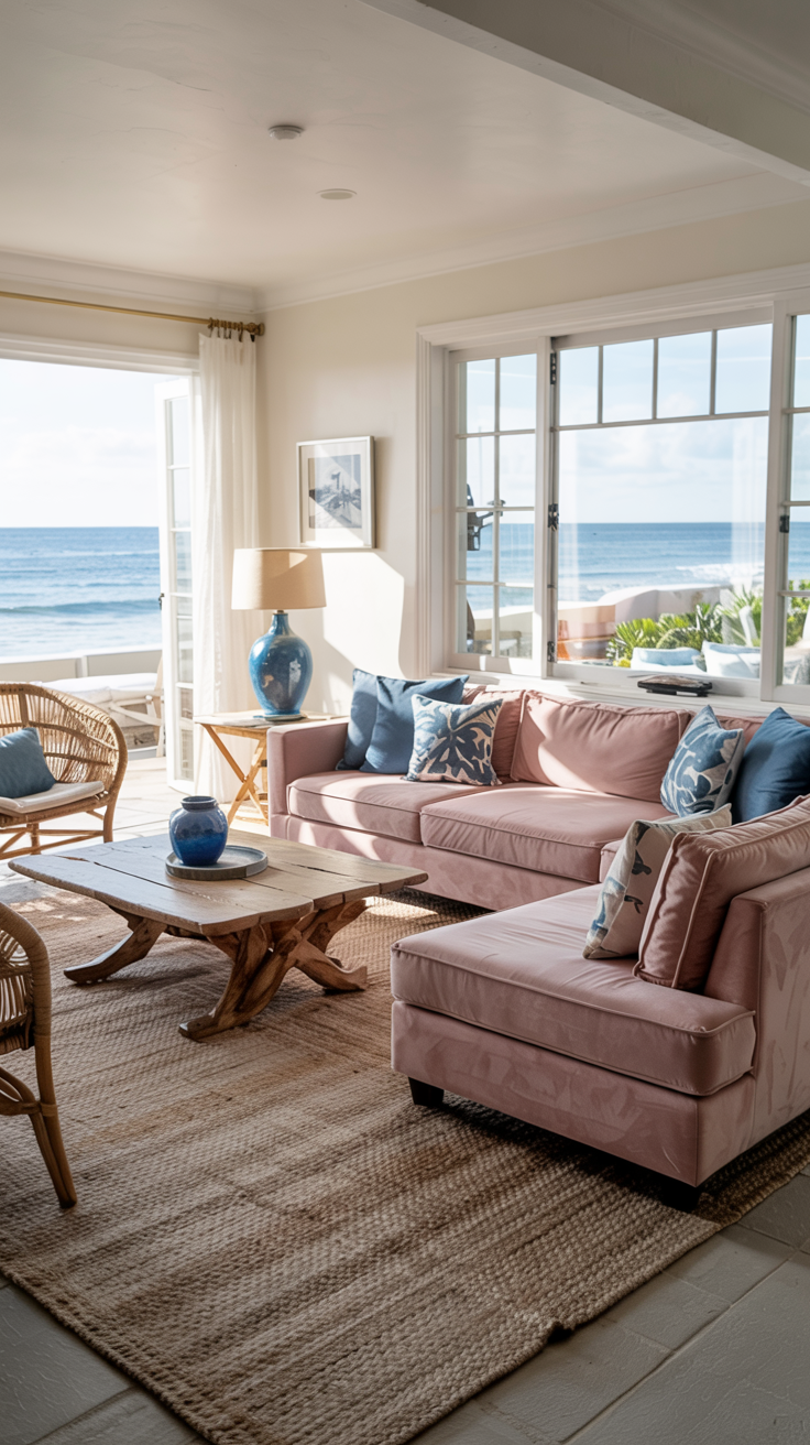 Pink Coastal Living Room Ideas: 12 Designer-Approved Ways to Get the ...