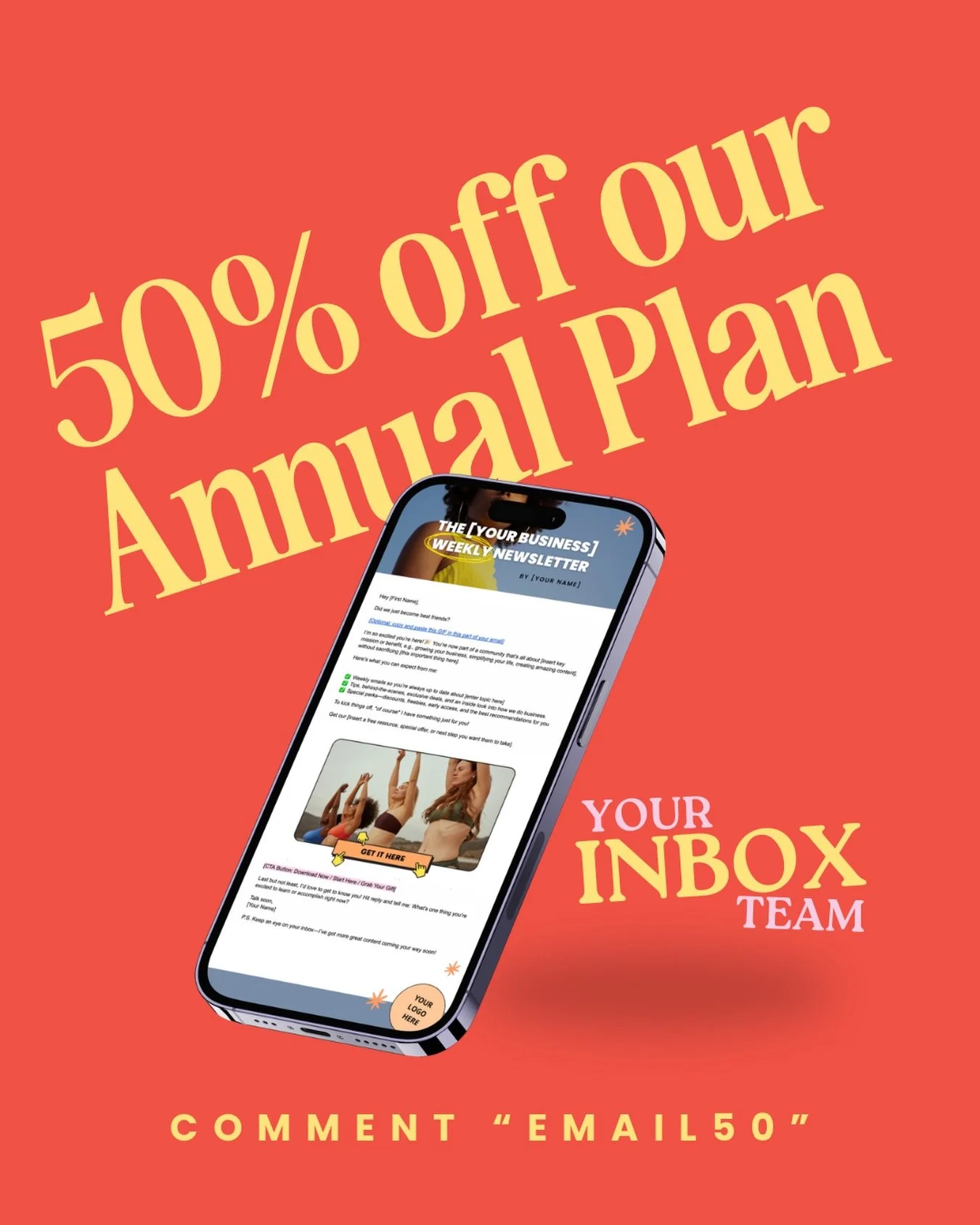 Get all your weekly emails for next year for 50% &mdash; less than $3 per email 🤯 comment &ldquo;EMAIL 50&rdquo; and I&rsquo;ll send you the directly link to join our annual plan for half off 🔥🔥🔥