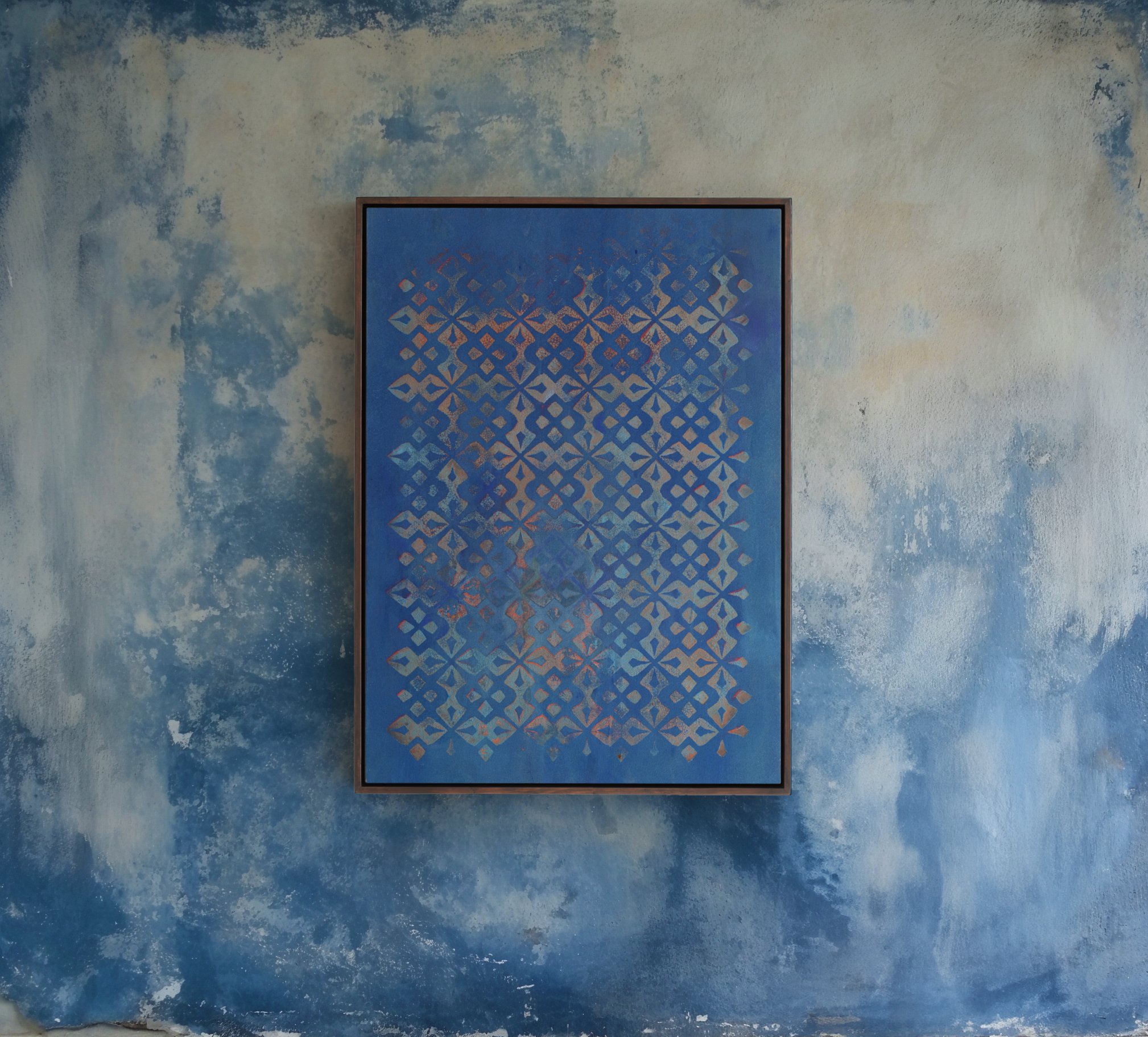 Congruence Indigo - Oil — Acrylic — Indigo on canvas  — Wood frame
