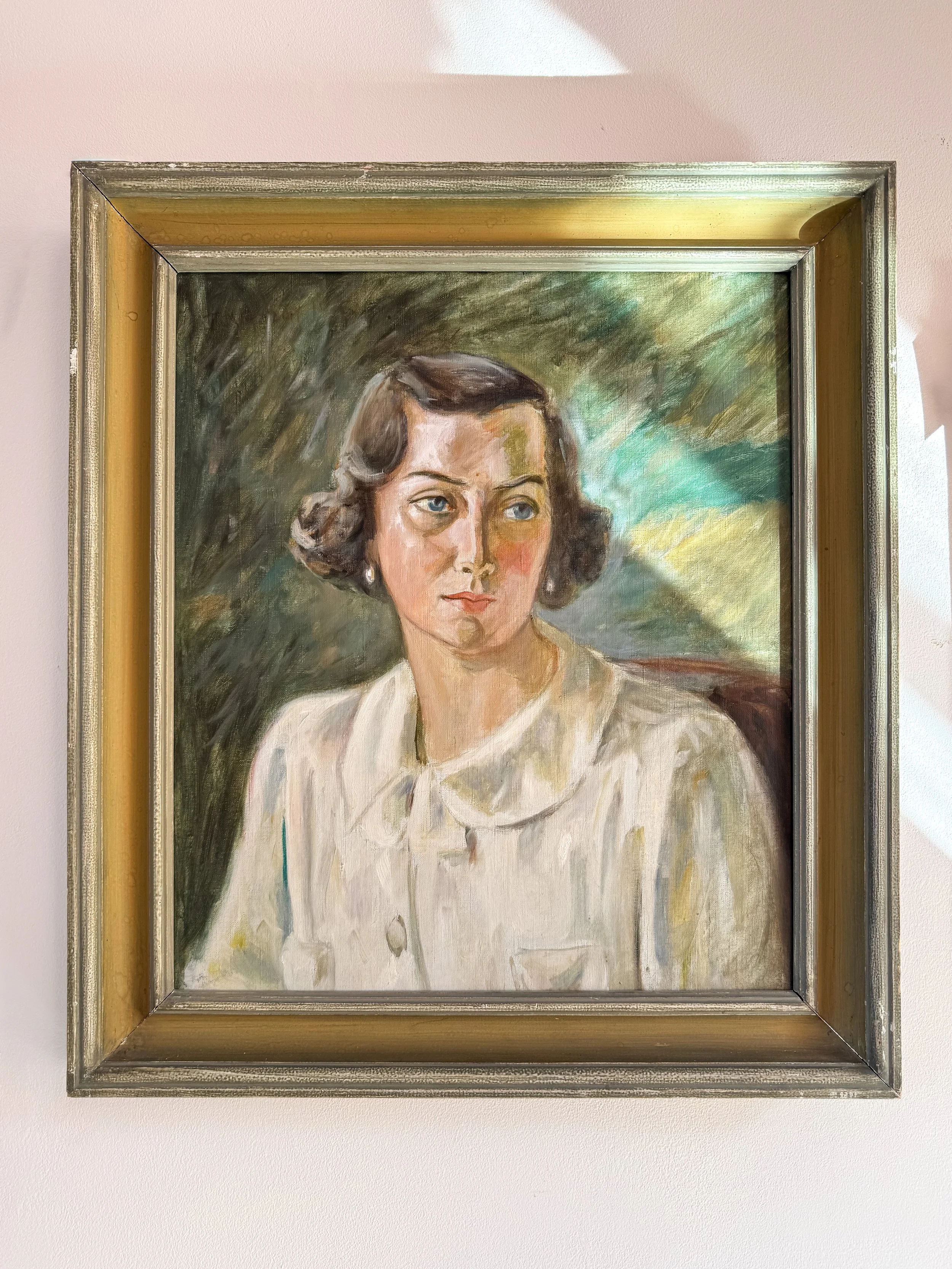 Portrait, oil on canvas, signed T. Nilsson, 1938