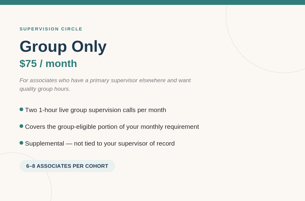 Supervision Circle - Group Only