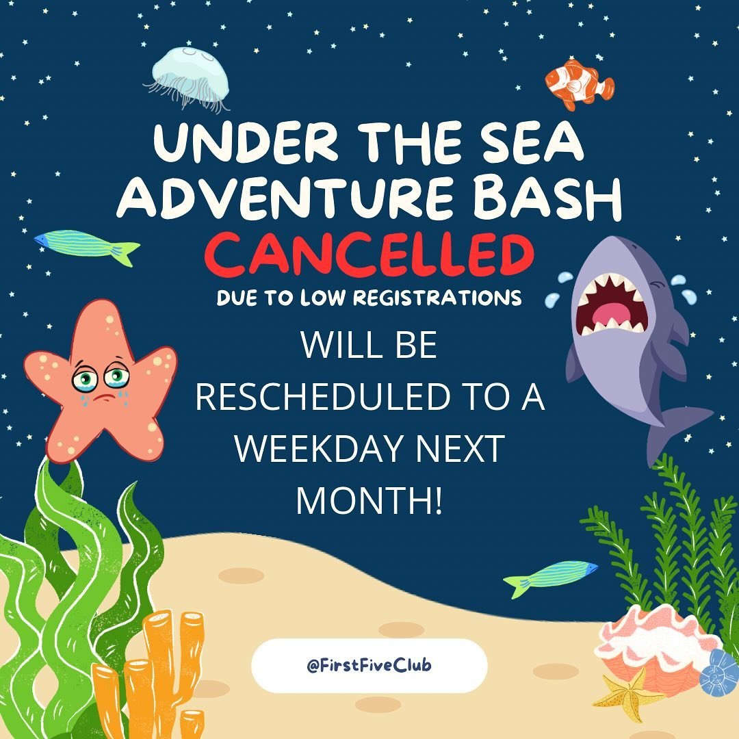 🚨 Event Update 🚨 Sadly, our Under The Sea Adventure Bash has been canceled due to low registrations. We want to thank everyone who showed interest! Don&rsquo;t forget to RSVP early for future events to ensure they can swim smoothly!!! We will be re