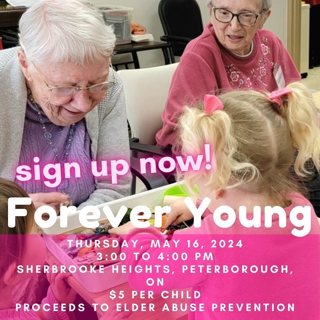 Join us for our Forever Young Intergenerational Event 🌟 Promoting joy and connection across generations! 🧒👵 Happening May 16th, 3-4PM, sponsored by Puffs Purposeful Play @puffspurposefulplay_ . $5 per child, all proceeds support Elder Abuse Preven