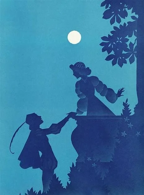 romeo and juliet black and white the balcony scene….jpeg