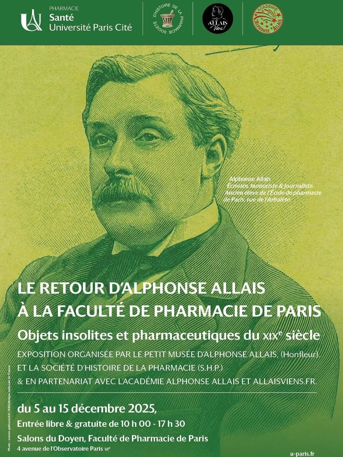 Voil&agrave;, nous l&rsquo;avons fait : faire revenir le Ma&icirc;tre &agrave; la Facult&eacute; de Pharmacie, l&agrave; o&ugrave; tout a commenc&eacute; pour lui. 

Exposition hors les murs du Petit Mus&eacute;e d&rsquo;Alphonse &agrave; Honfleur en