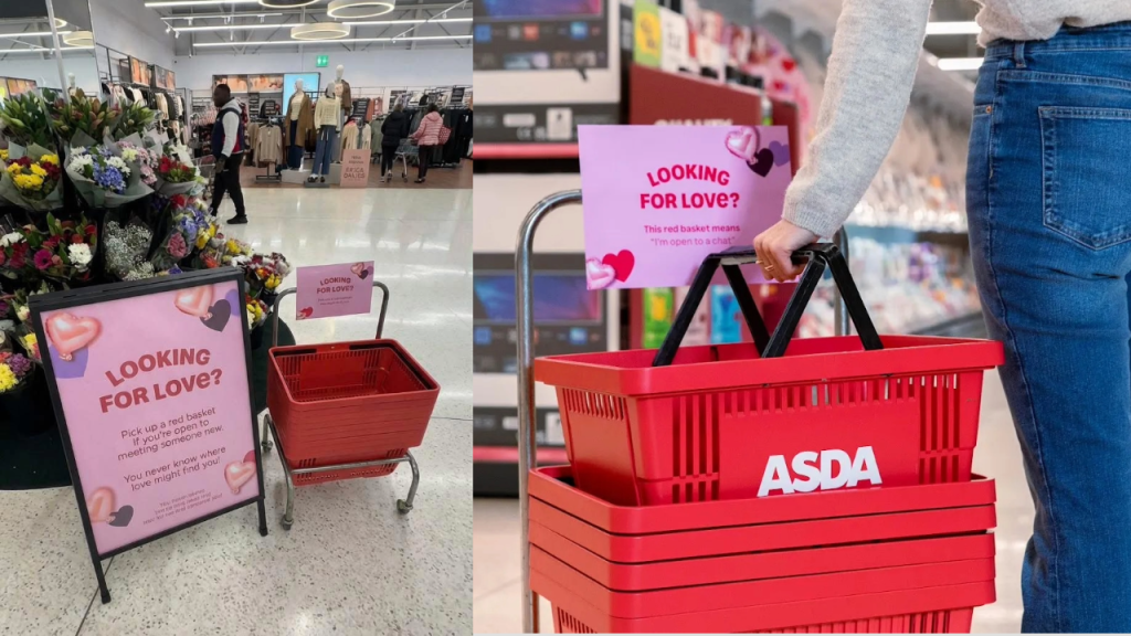 Asda’s Valentine ‘Open to Chat’ Red Baskets