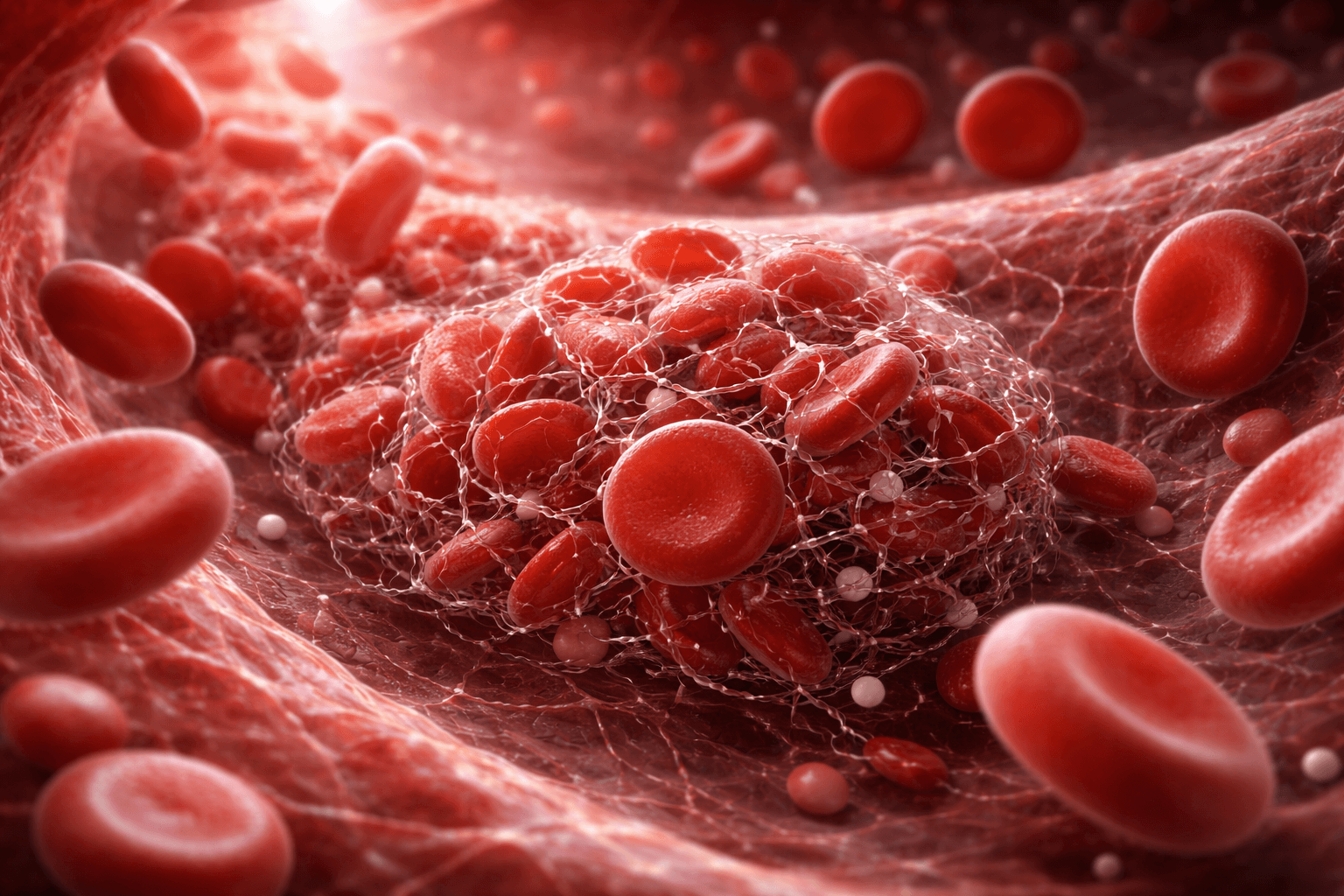 illustration of microclot formation affecting blood flow in long COVID