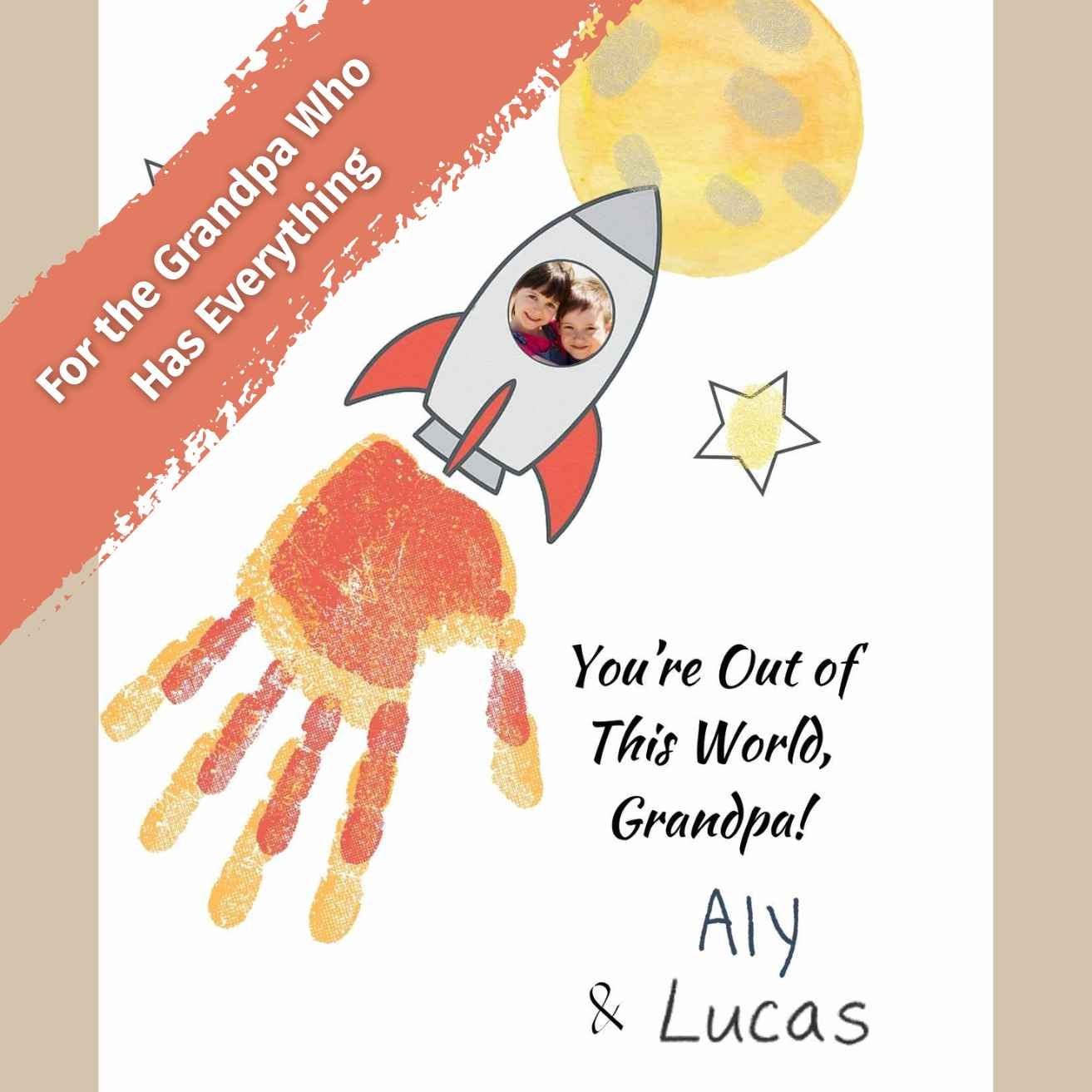 gift for grandpa who loves to sail and explore the world, diy grandpa gift, grandpa from grandkids, easy grandpa gift, grandpa loves space, kids make for grandpa, grandfather, poppa gift
