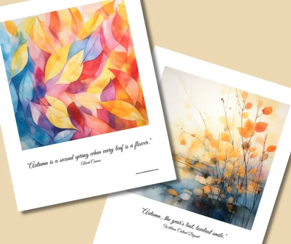 Free autumn reverse coloring sampler preview
