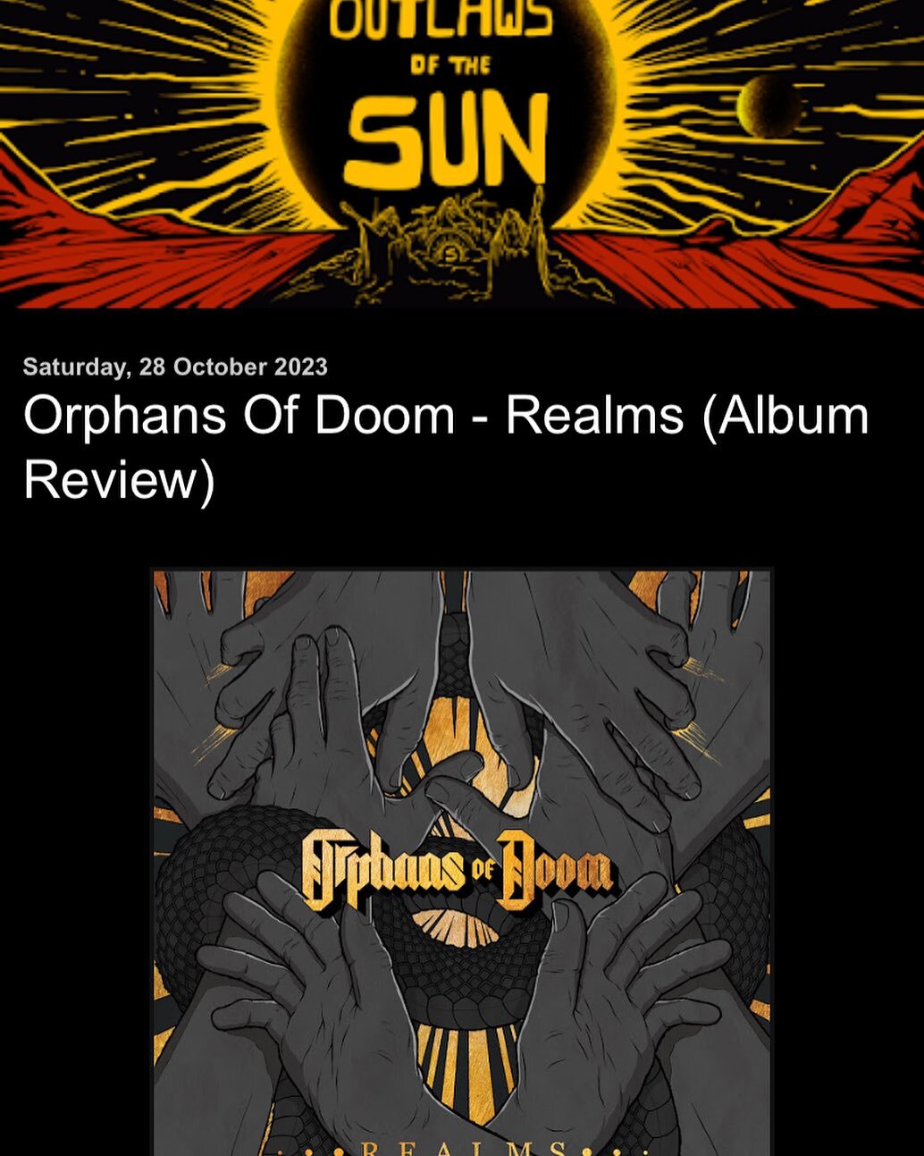 A great early review of Realms via Outlaws of the Sun. Thank you Steve!

https://outlawsofthesun.blogspot.com/2023/10/orphans-of-doom-realms-album-review.html

#kansascitymetal #outlawsofthesun #orphansofdoom #realms #postmetalbands