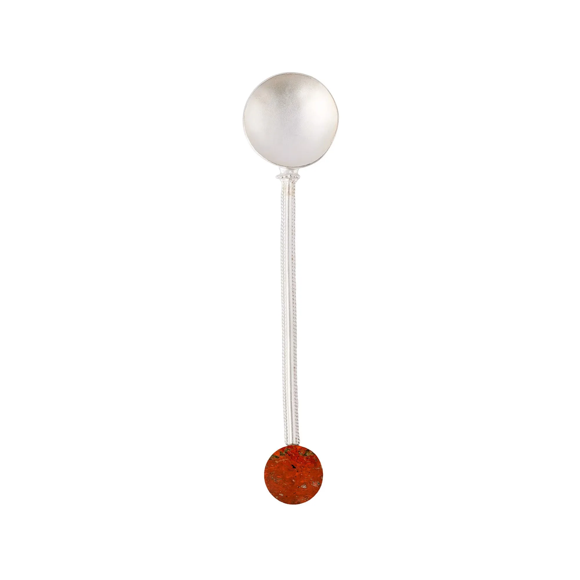 Double soup spoon Jasper stone