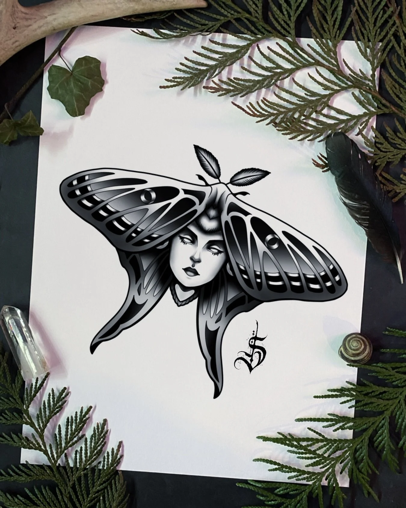 AVAILABLE ⭐️ Old but good one I&rsquo;d still love to do!
I&rsquo;ve been going through my library and cleaning house - 20% off if you book this month on select elder designs
.
.
.
.
#kelownabc #flashtattoo #illustrativetattoo #mothtattoo #kelownatat