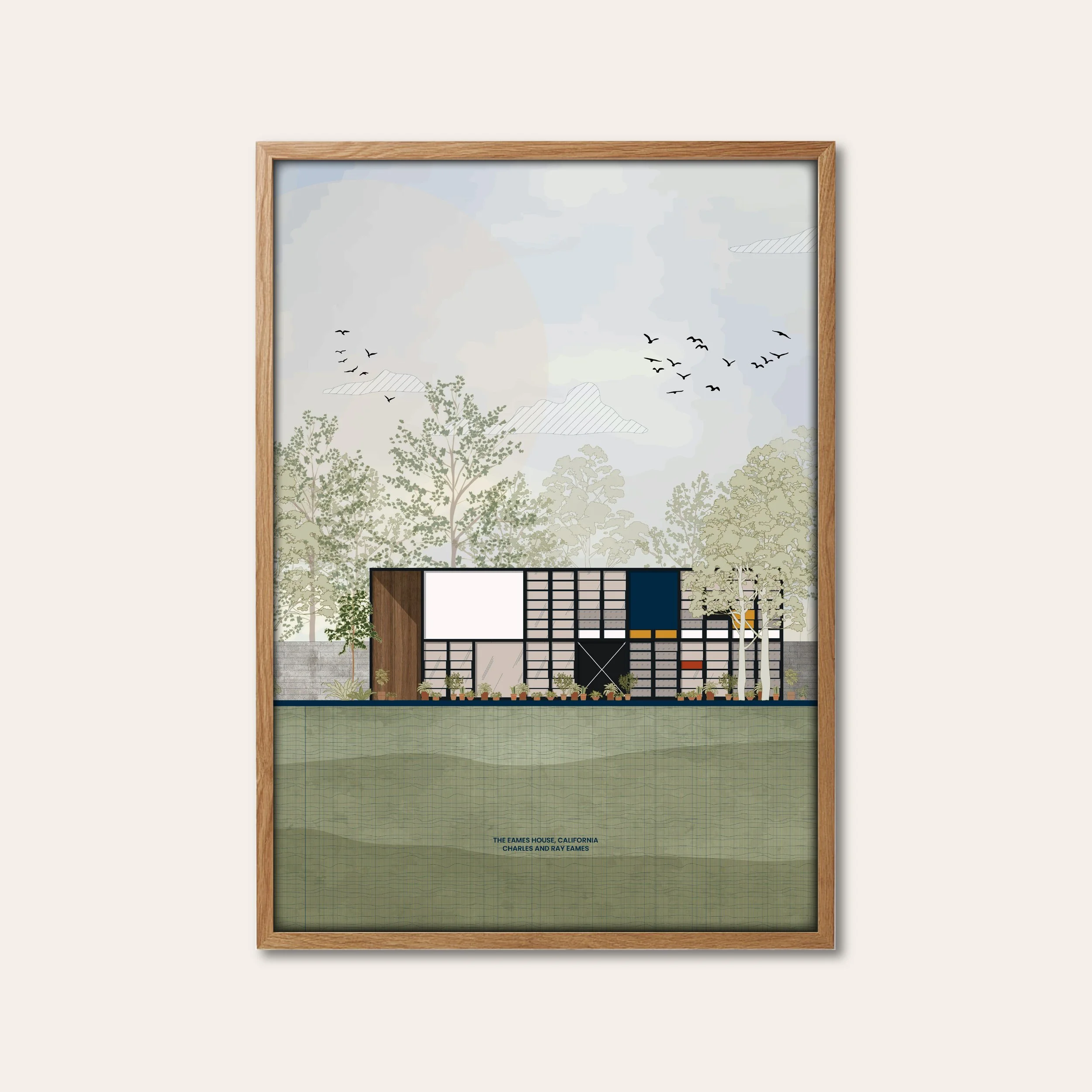 Eames House Portrait, Charles and Ray Eames