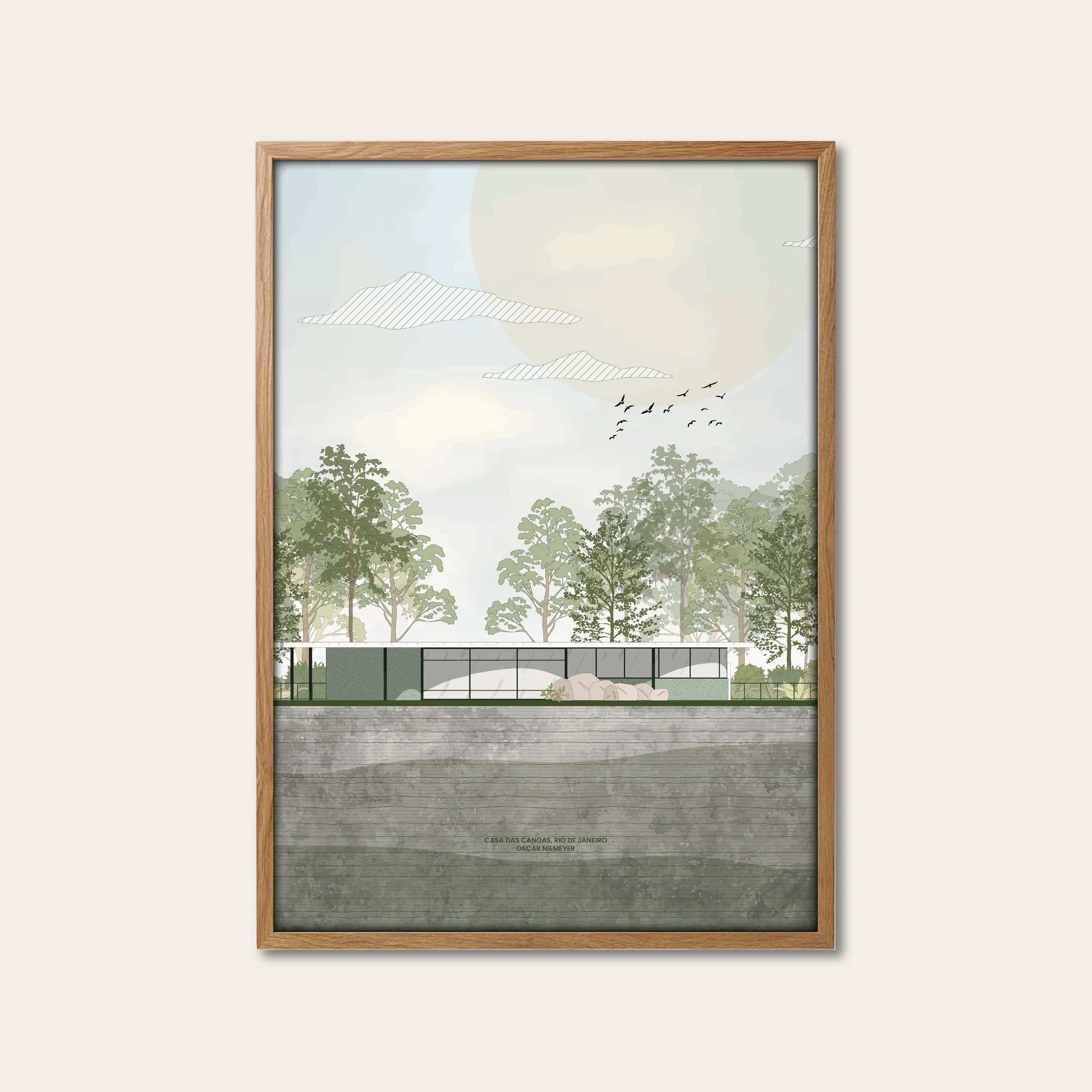 Casa Das Canoas House Portrait, Oscar Niemeyer