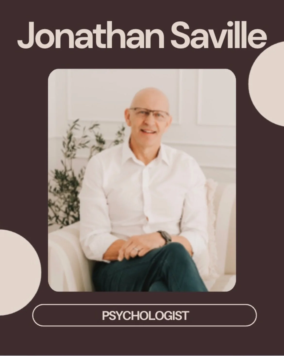 Meet Psychologist Jonathan Saville 
-
Book your session today via link in bio or call (07) 5211 0825 

#psychologist #MensMentalHealth #Psychologist #PsychologyClinic #MentalHealthMatters #SunshineCoast #SunshineCoastPsychologist #SouthEastQueensland