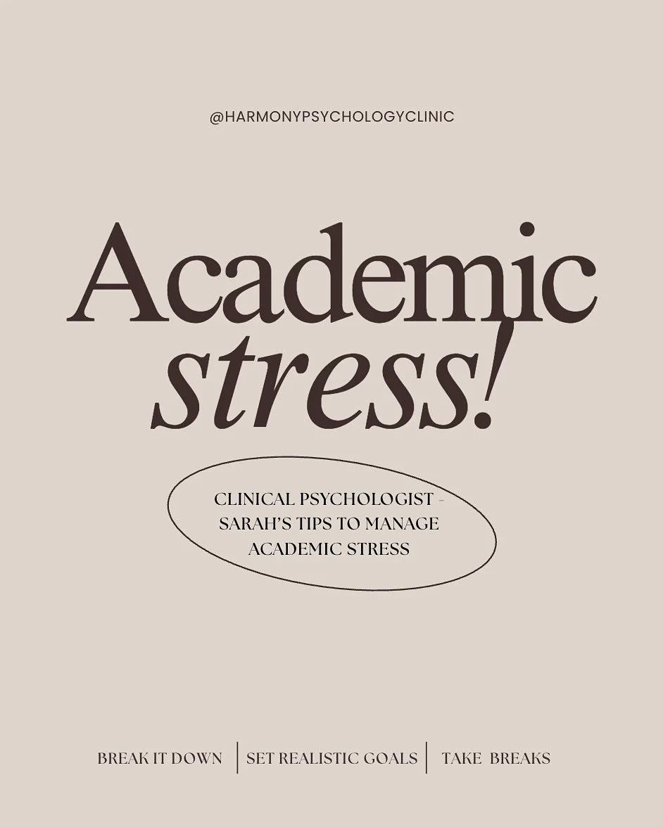 Feeling overwhelmed with academic stress?
Here are some quick tips for managing academic pressure from our Principal Clinical Psychologist Sarah 

Call now to book an appointment or click the link in our bio for more information.
📞 (07) 5442 4361

#