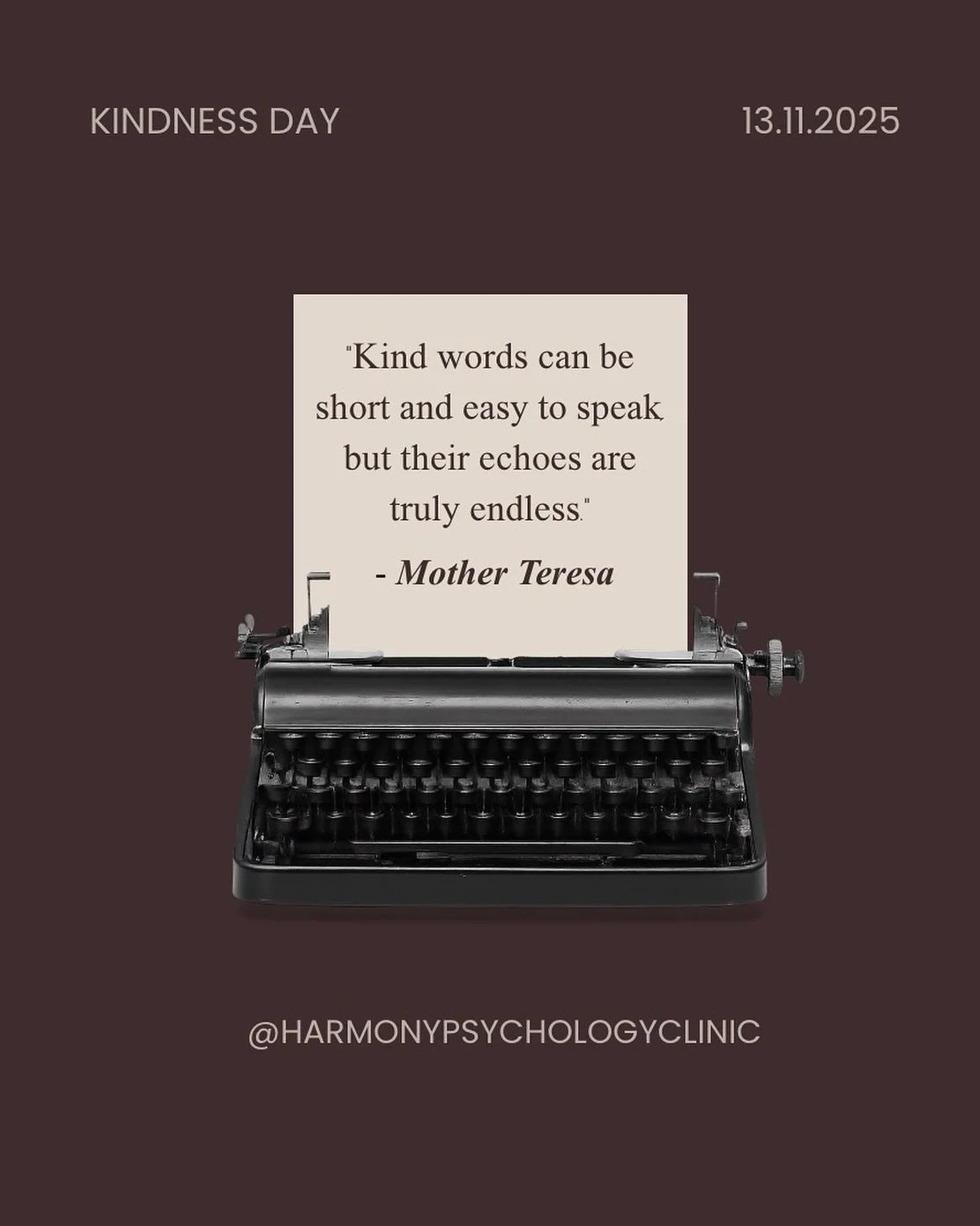 ✨ World Kindness Day is tomorrow ✨

Take a moment today to reflect on how small acts of kindness &mdash; a smile, a kind word, or simply listening &mdash; can make a big difference. 

Let&rsquo;s spread compassion together and make kindness a habit, 