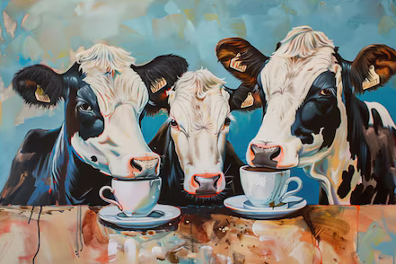 Cows Drinking Coffee .png