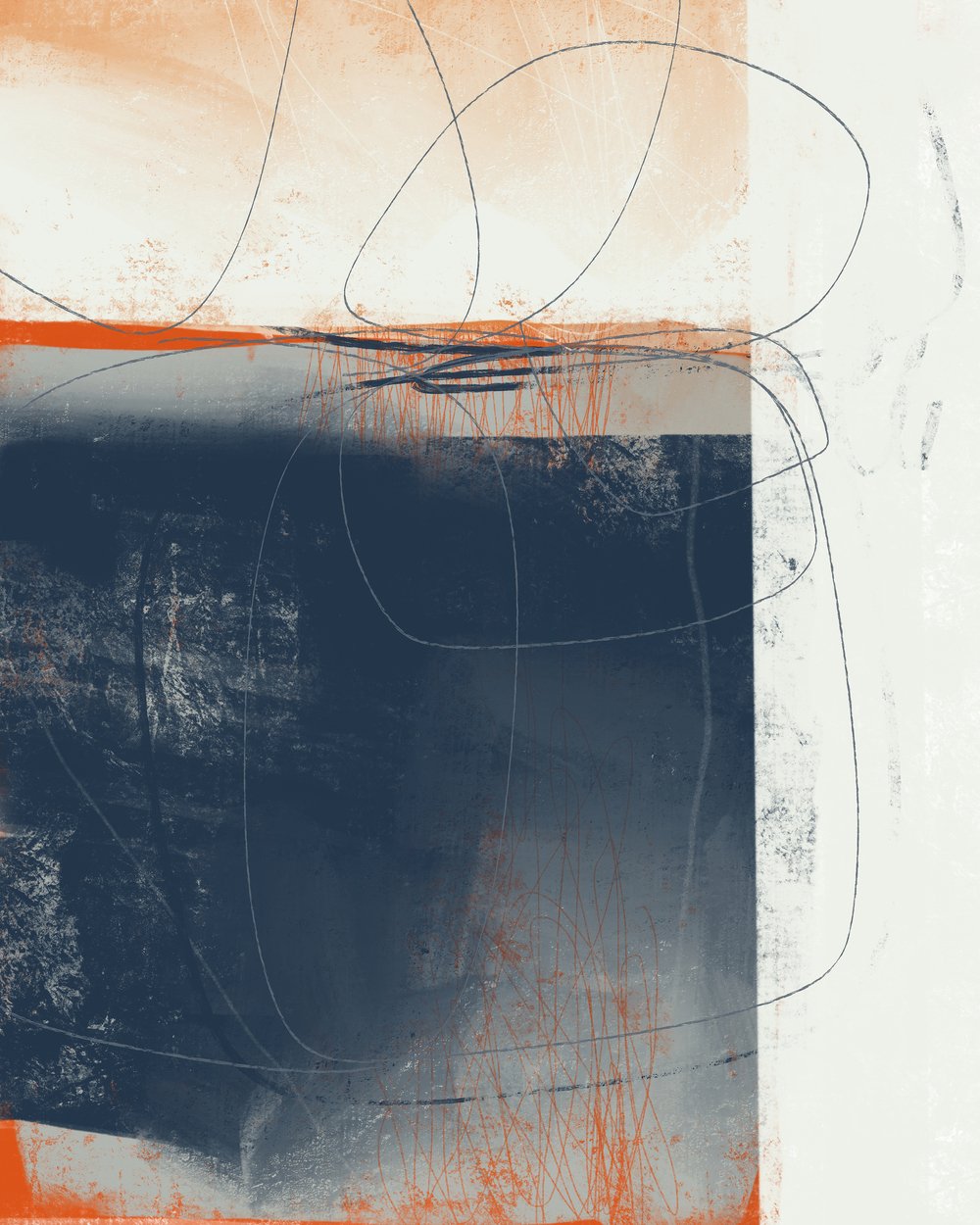 17 Abstract Blue Orange Line