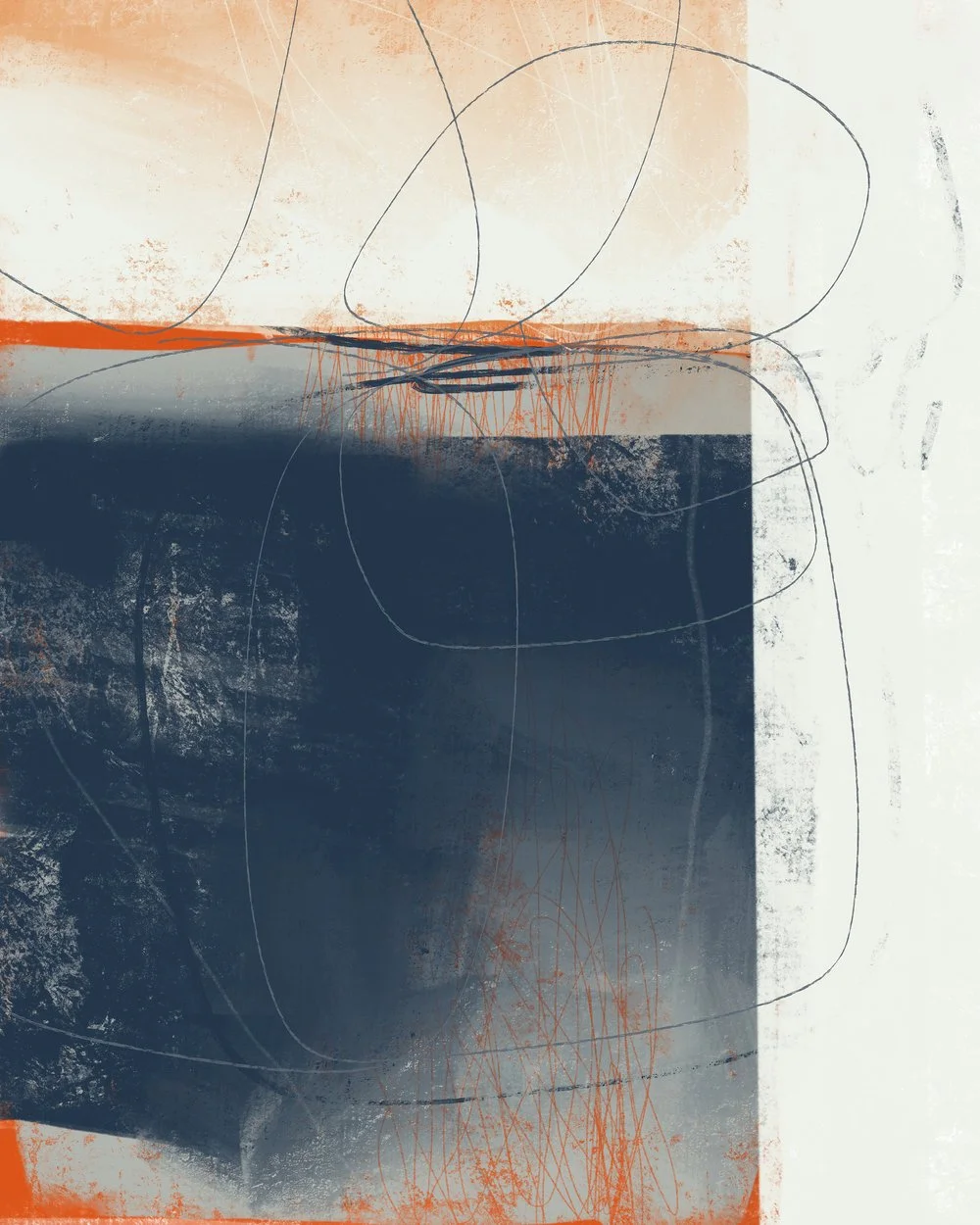 17 Abstract Blue Orange Line