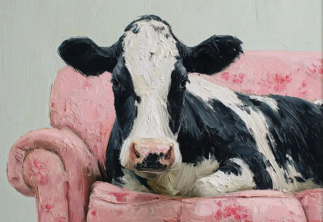 Cow on Pink Couch.jpg