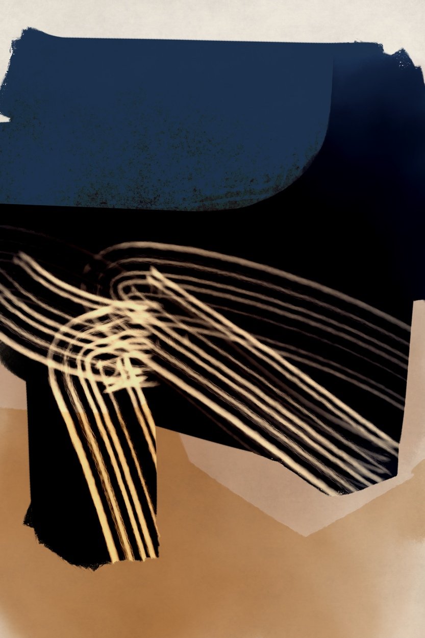 23 Indigo Flowing Line