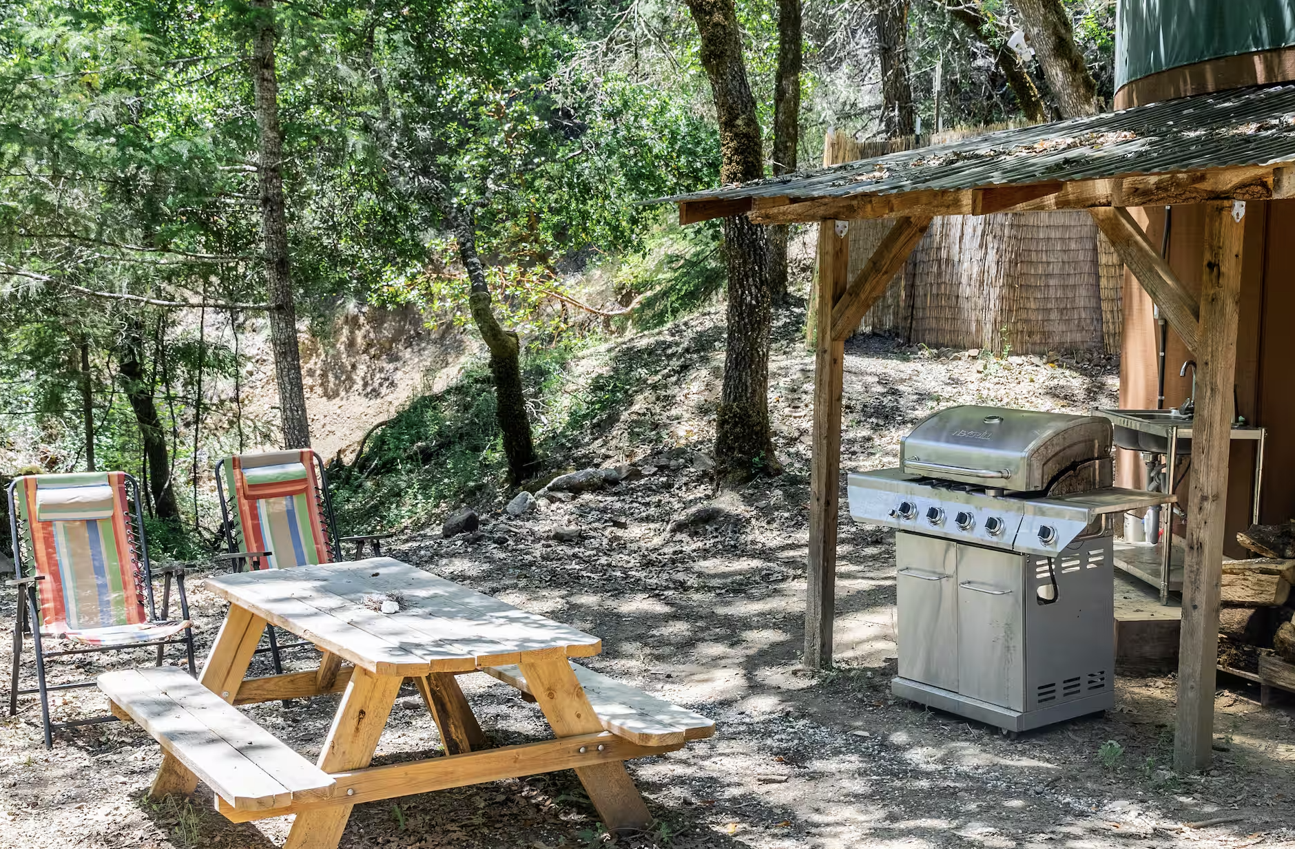 Tent & Car Camping ~ A beautiful way to immerse yourself in the wilderness experience. Enjoy full access to all retreat amenities, refrigerator, outdoor kitchens, shared indoor kitchen, stunning open-air showers, and clean toilets.