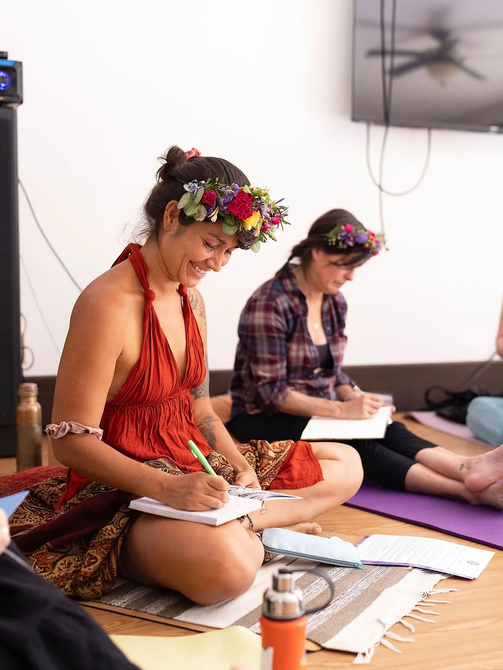 Sacred sisterhood circle fostering connection and empowerment at a California women’s retreat