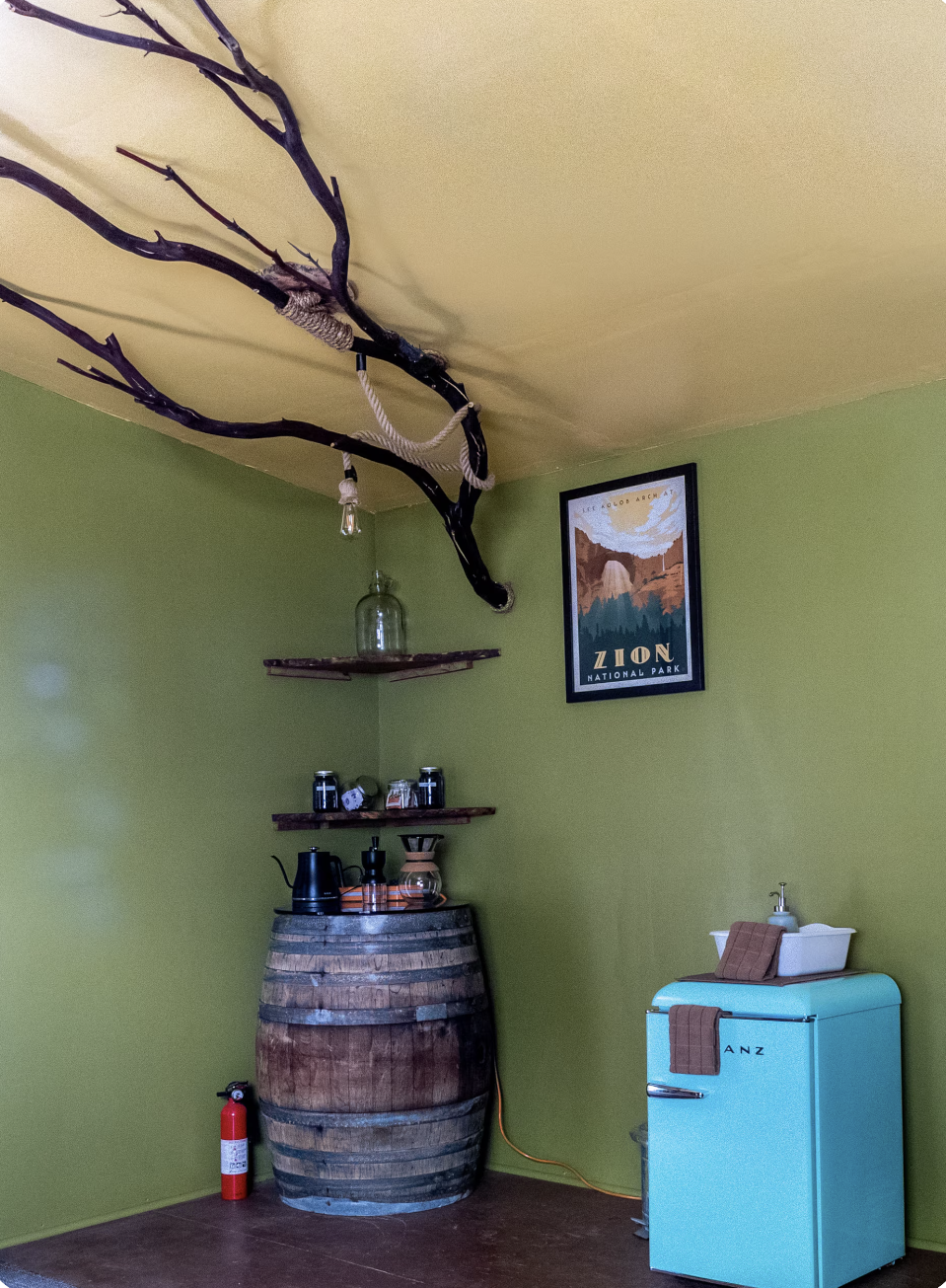 The Cabaña ~ This rustic retreat, once a charming farm building, now awaits you with antique Basque furnishings and rustic charm. Let the symphony of wildlife and the gentle flow of the creek lull you into serenity. 