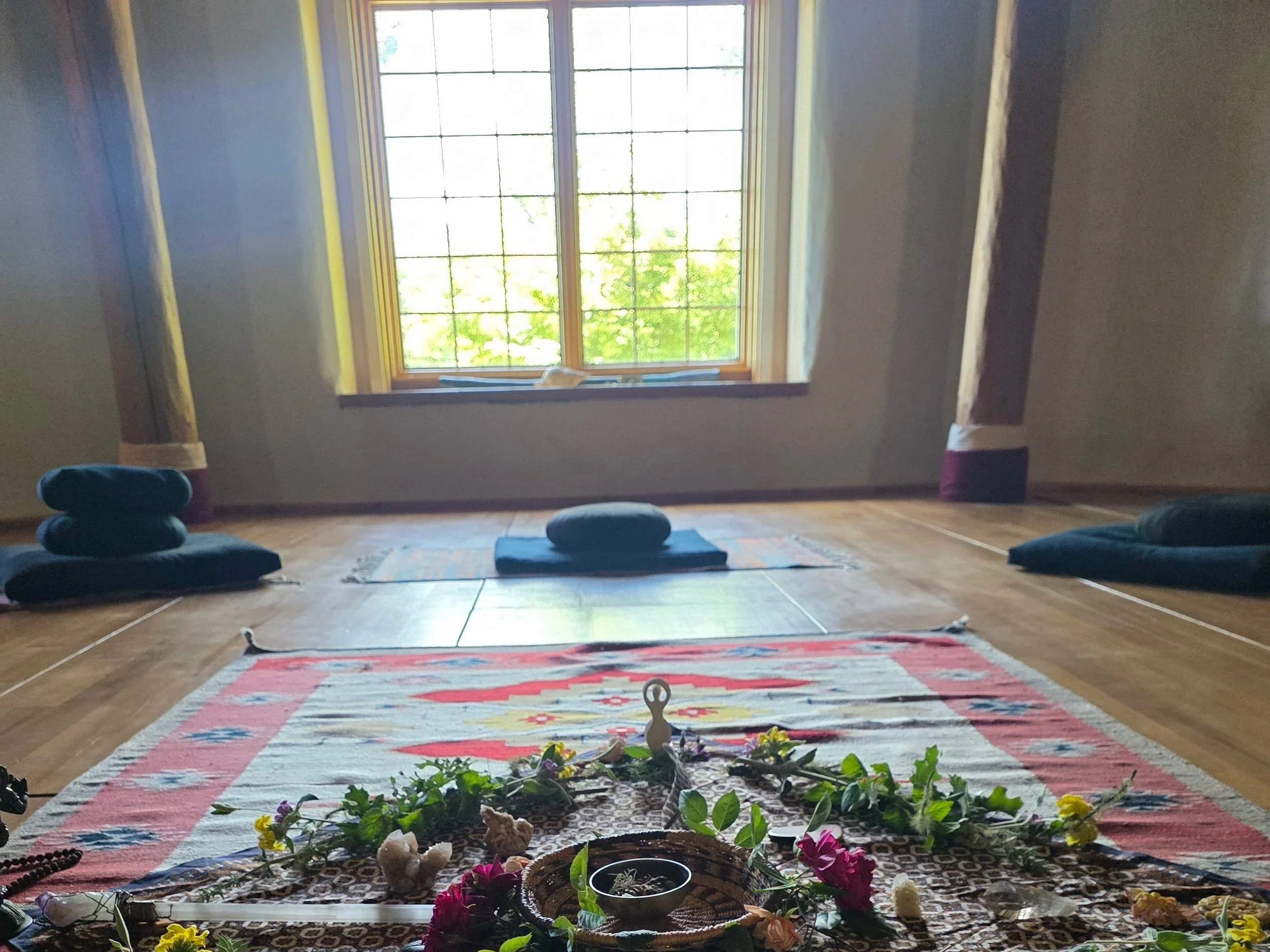 Sacred temple space for meditation, ceremony, workshops, and women’s circles at Heartwood Mountain Sanctuary in Southern Humboldt County, California.