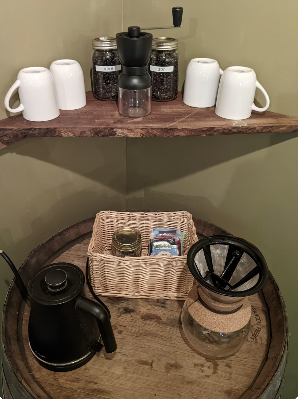 The Cabaña ~ This rustic retreat, once a charming farm building, now awaits you with antique Basque furnishings and rustic charm. Let the symphony of wildlife and the gentle flow of the creek lull you into serenity. 