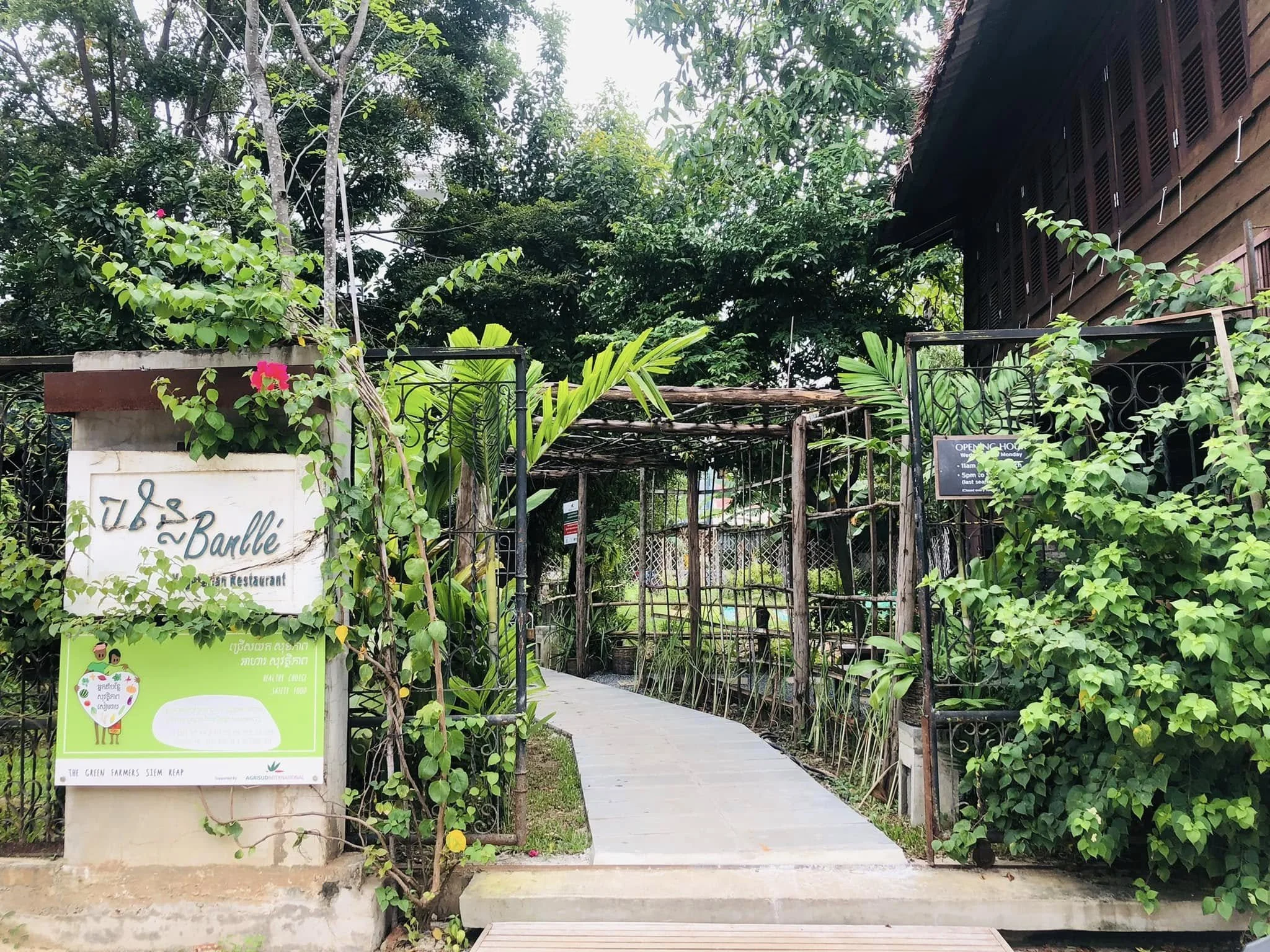 vegeterian restaurant in walking distance from Babel Boutique Hotel in Wat Bo Village