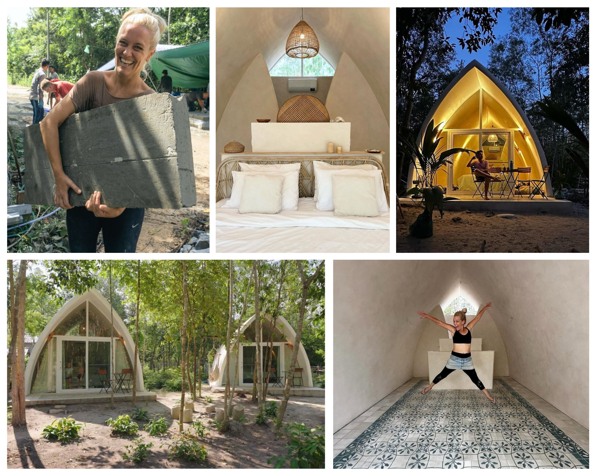 Eco domes, built with sustainable aircrete