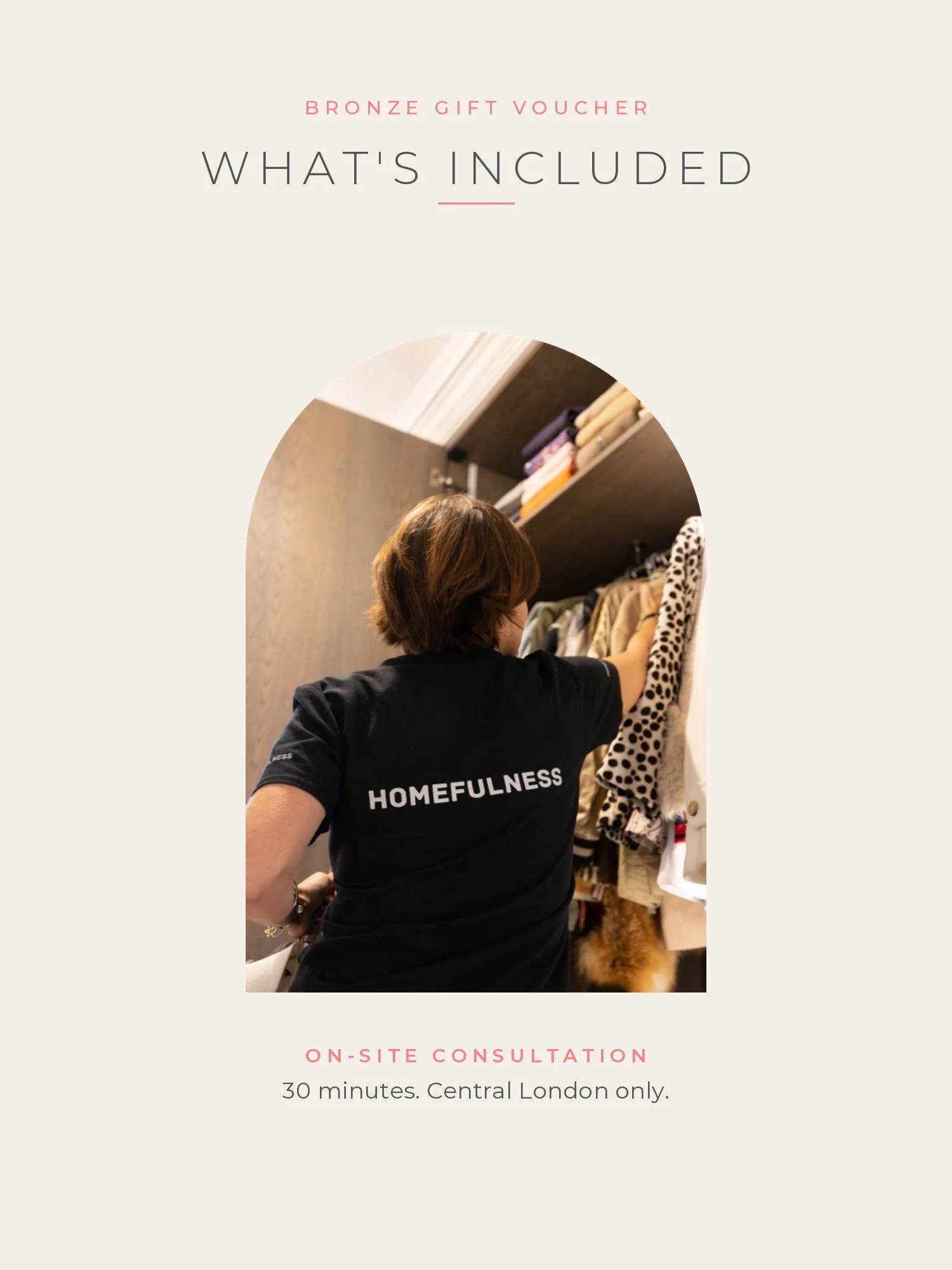 What is included in the Homefulness Bronze gift voucher: a 30-minute on-site consultation, Central London only