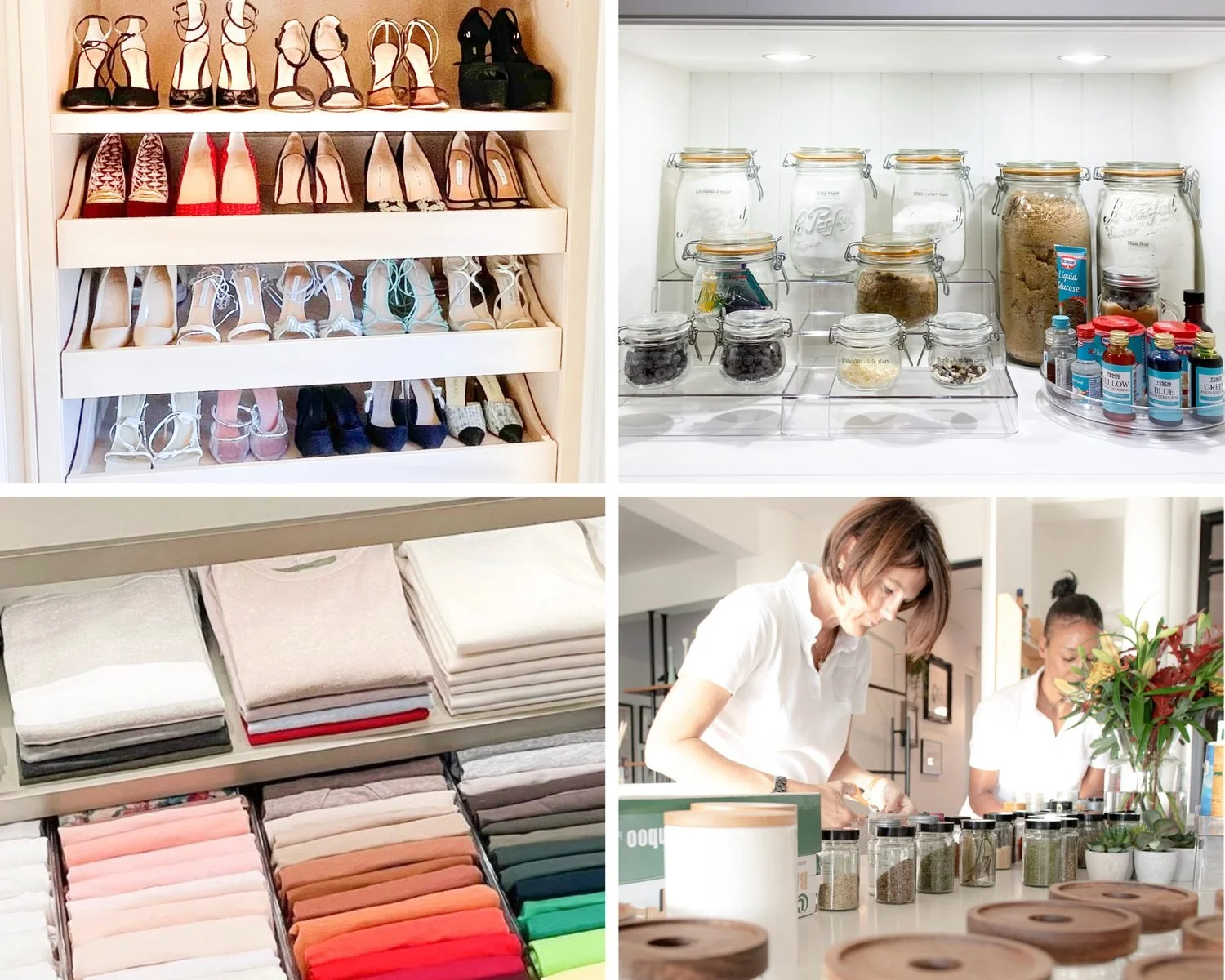 Professionally organised bedroom shelves and drawers