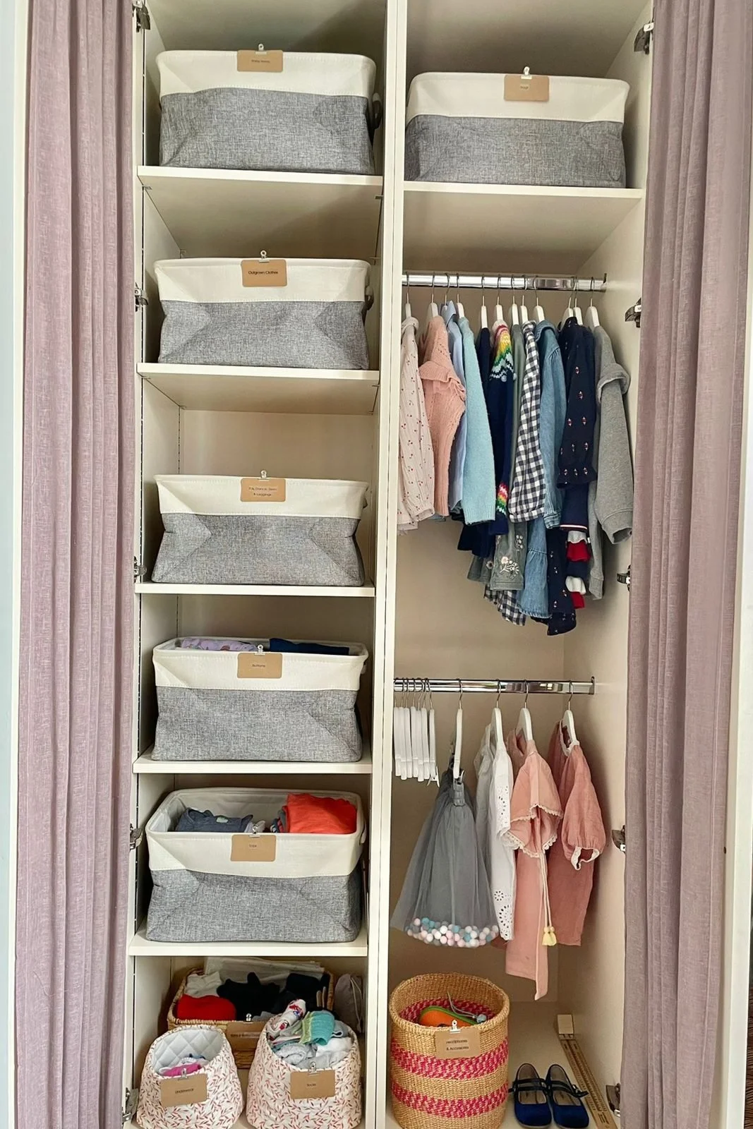 After: Nursery Closet Organisation by Homefulness